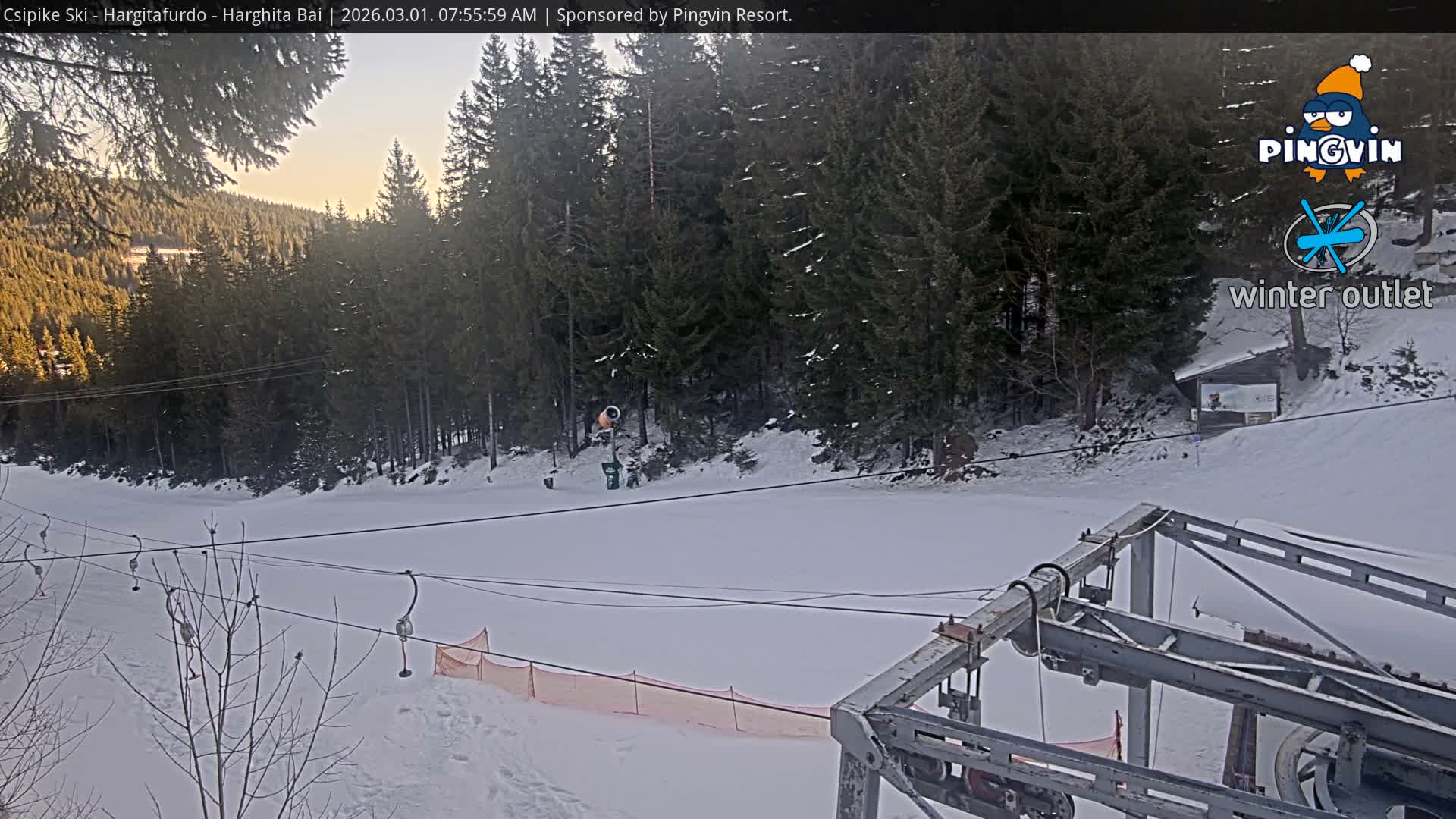 Harghita Băi, Hargitafurdo Ski Slope & Charlift Live Cam - Miercurea Ciuc, Harghita, Romania