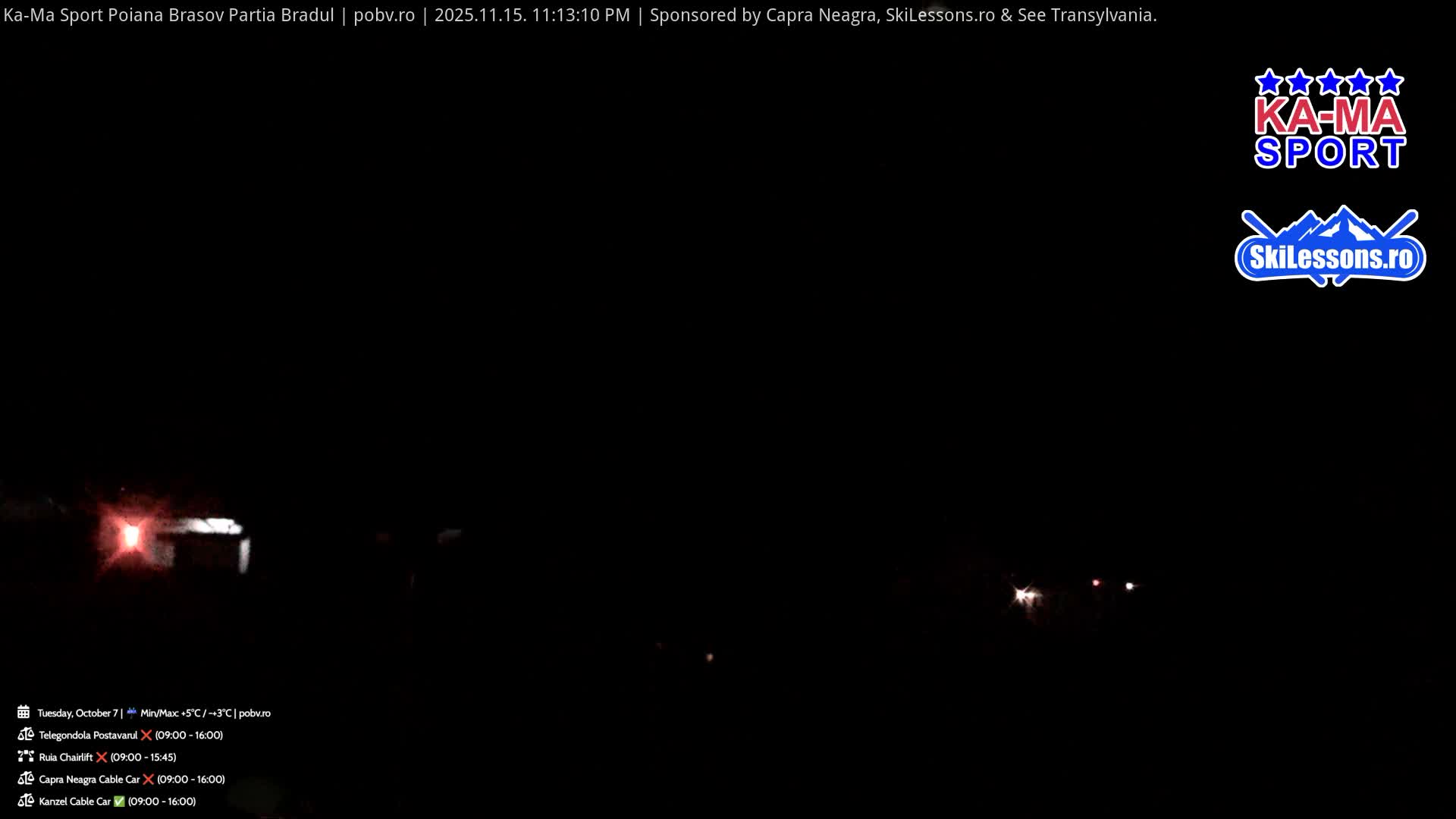 Poiana Brasov Ka-Ma Sport Ski Center Live Cam - Poiana Brasov, Braşov, Romania 