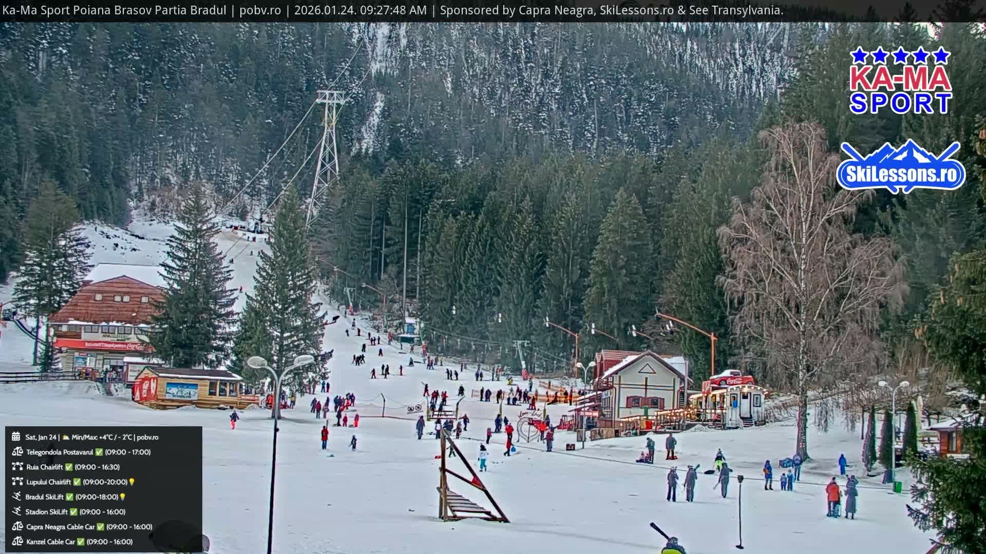 Poiana Brasov Ka-Ma Sport Ski Center Live Cam - Poiana Brasov, Braşov, Romania 