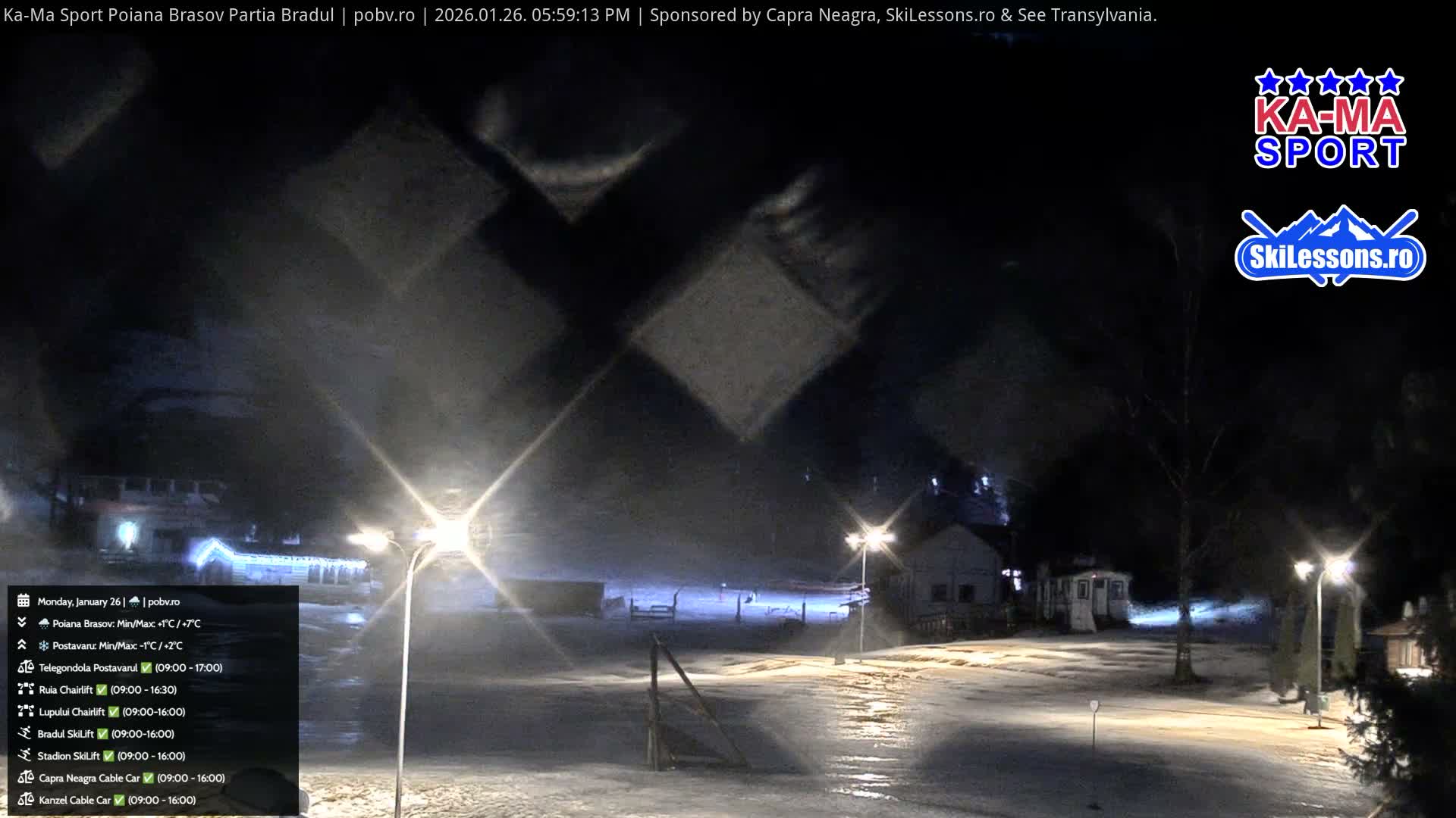 Poiana Brasov Ka-Ma Sport Ski Center Live Cam - Poiana Brasov, Braşov, Romania 