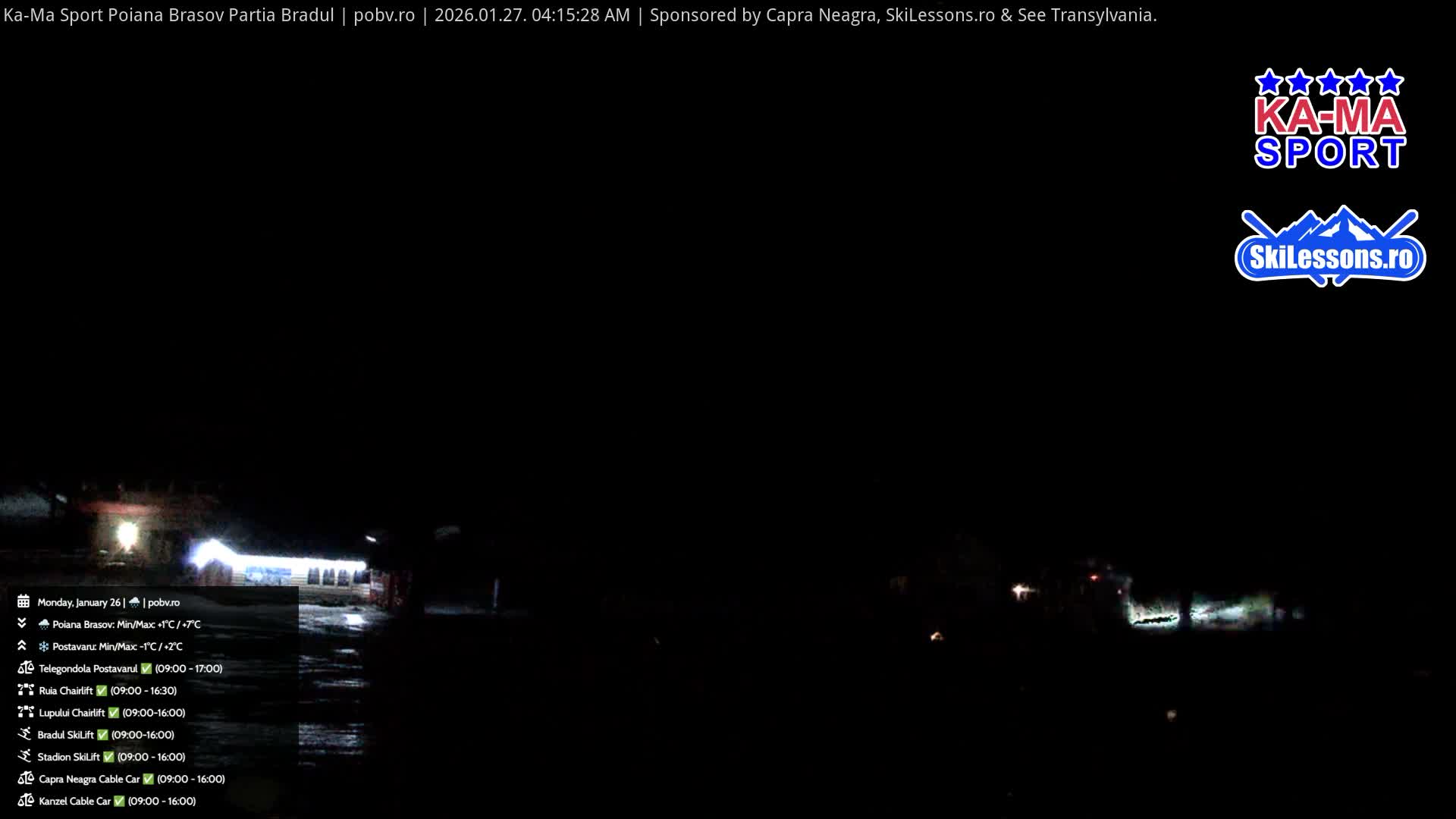 Poiana Brasov Ka-Ma Sport Ski Center Live Cam - Poiana Brasov, Braşov, Romania 