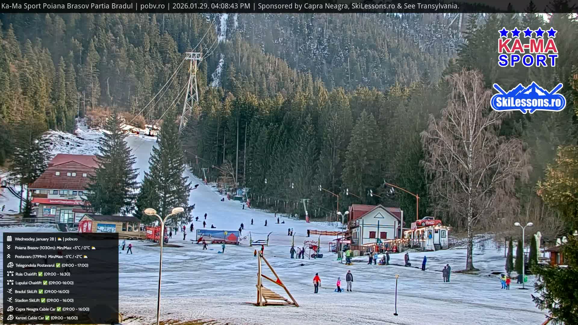 Poiana Brasov Ka-Ma Sport Ski Center Live Cam - Poiana Brasov, Braşov, Romania 