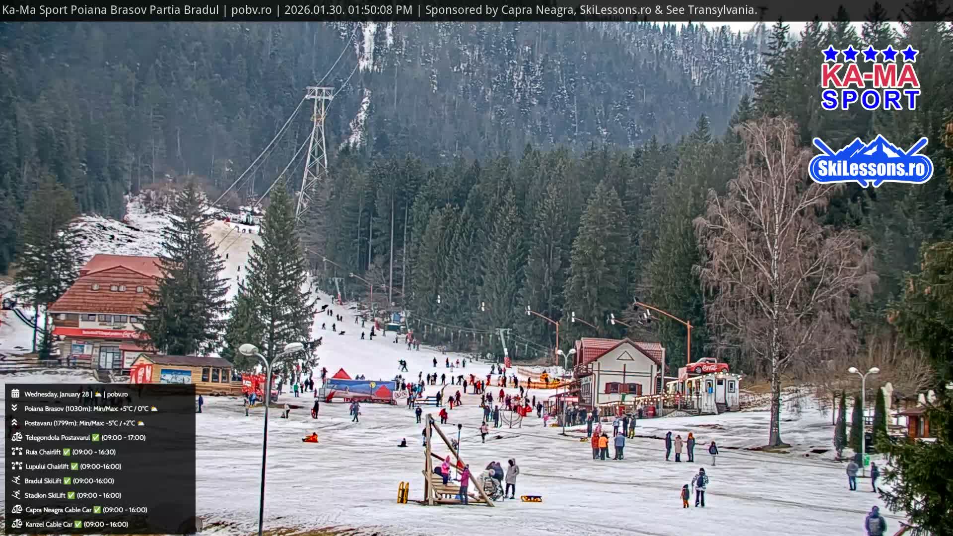 Poiana Brasov Ka-Ma Sport Ski Center Live Cam - Poiana Brasov, Braşov, Romania 