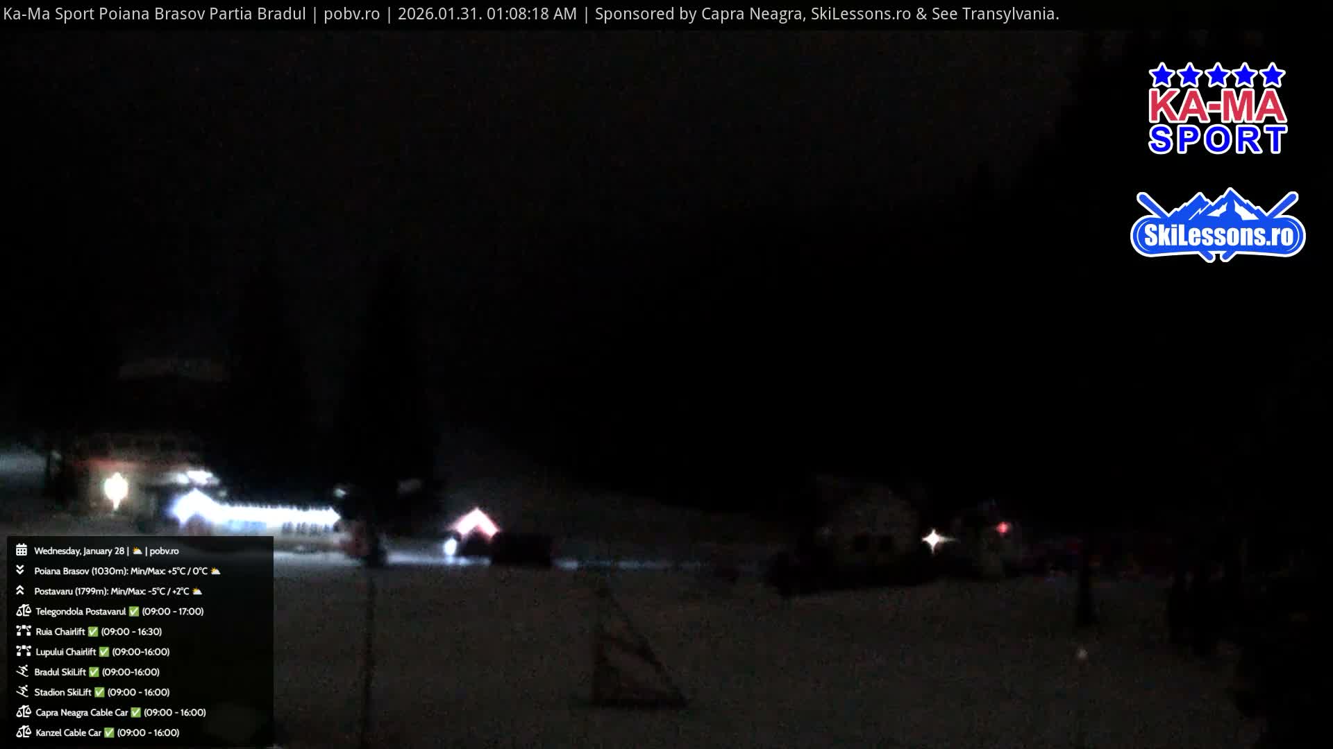 Poiana Brasov Ka-Ma Sport Ski Center Live Cam - Poiana Brasov, Braşov, Romania 