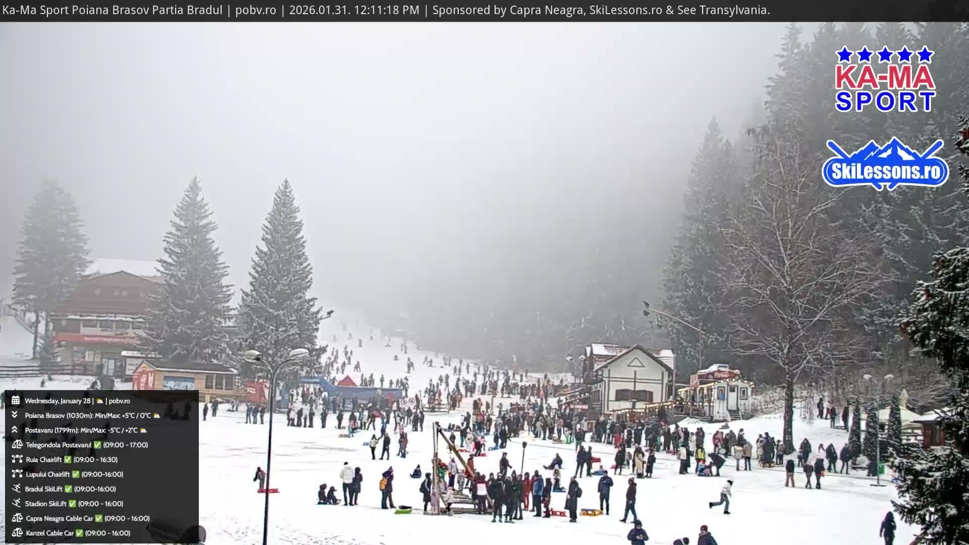 Poiana Brasov Ka-Ma Sport Ski Center Live Cam - Poiana Brasov, Braşov, Romania 