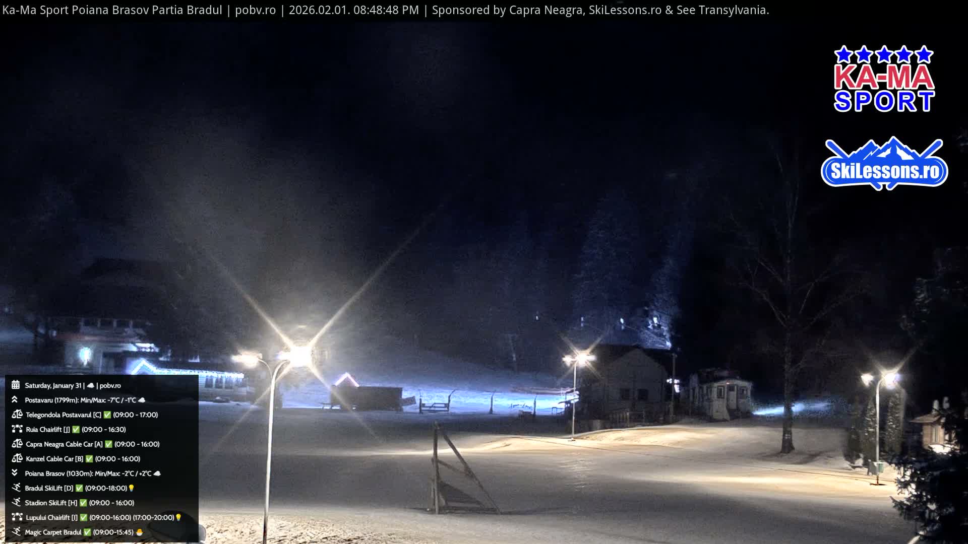 Poiana Brasov Ka-Ma Sport Ski Center Live Cam - Poiana Brasov, Braşov, Romania 
