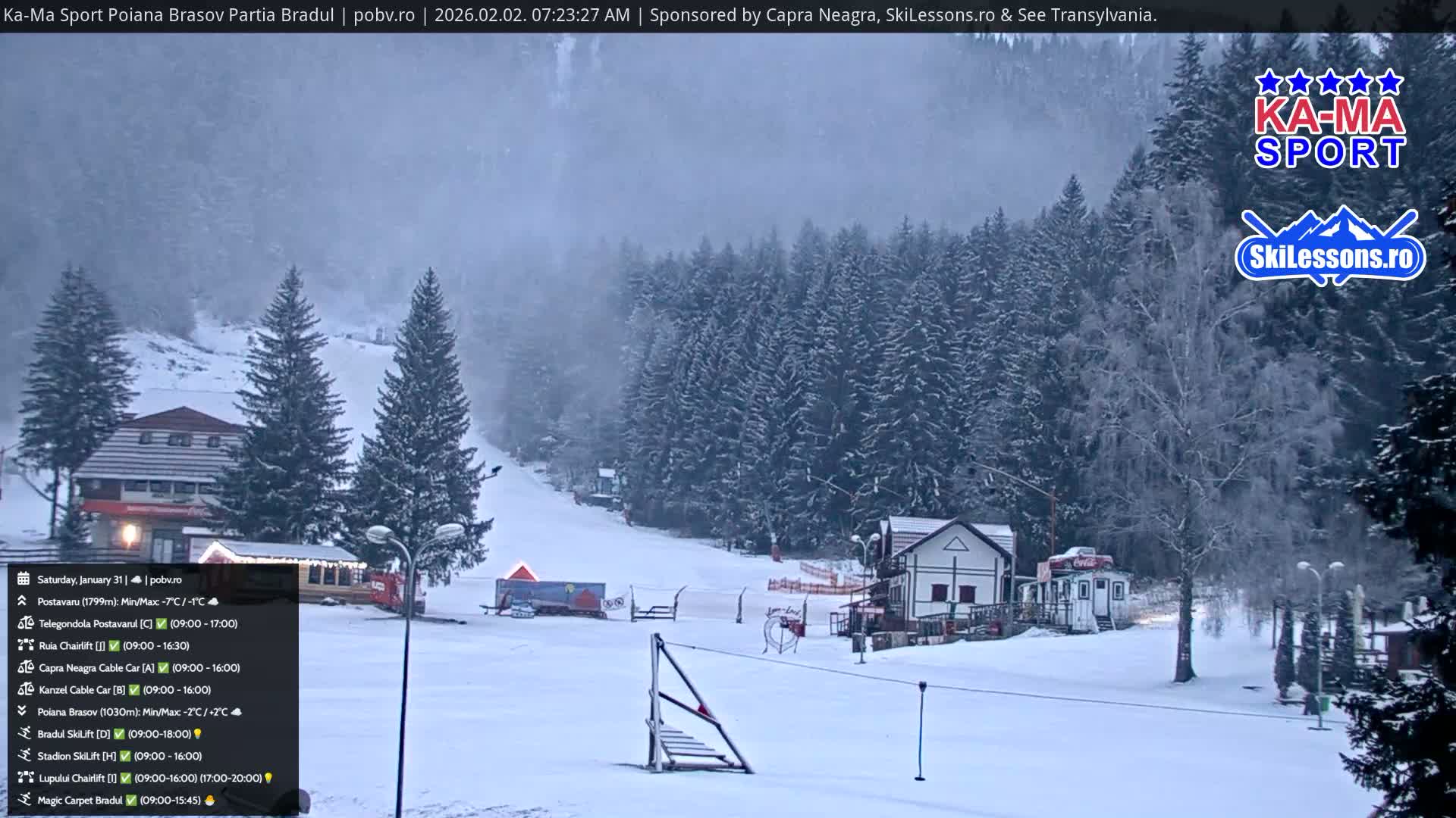 Poiana Brasov Ka-Ma Sport Ski Center Live Cam - Poiana Brasov, Braşov, Romania 