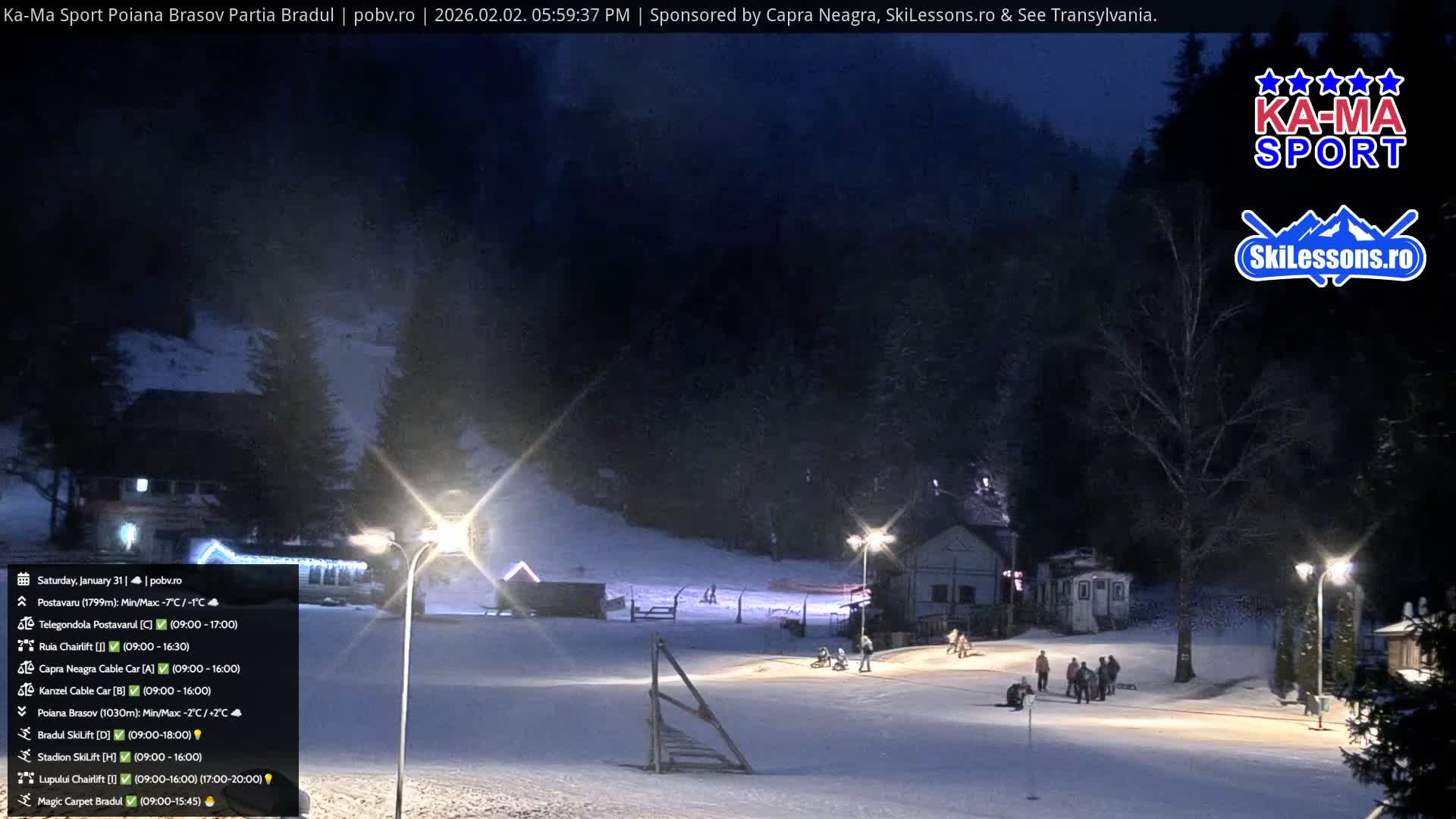 Poiana Brasov Ka-Ma Sport Ski Center Live Cam - Poiana Brasov, Braşov, Romania 