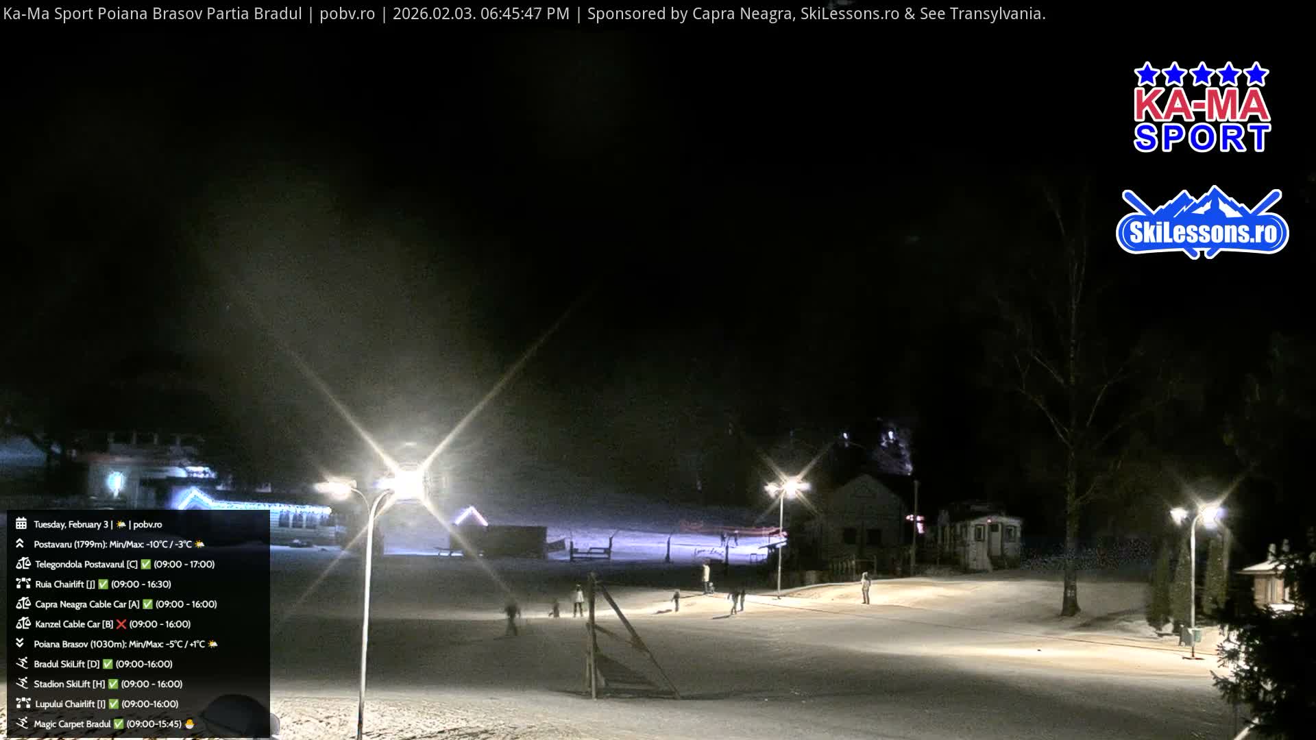 Poiana Brasov Ka-Ma Sport Ski Center Live Cam - Poiana Brasov, Braşov, Romania 