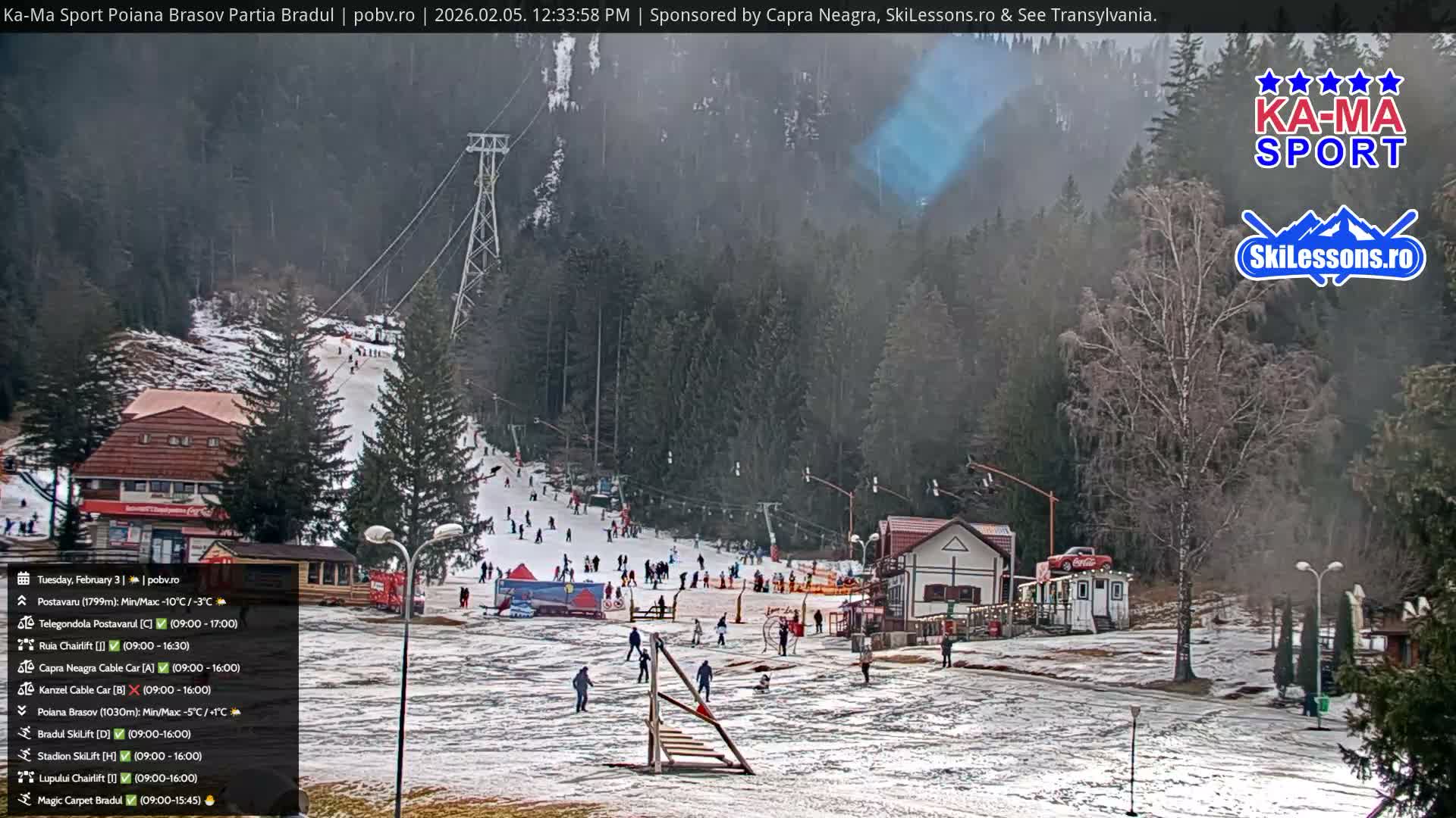 Poiana Brasov Ka-Ma Sport Ski Center Live Cam - Poiana Brasov, Braşov, Romania 