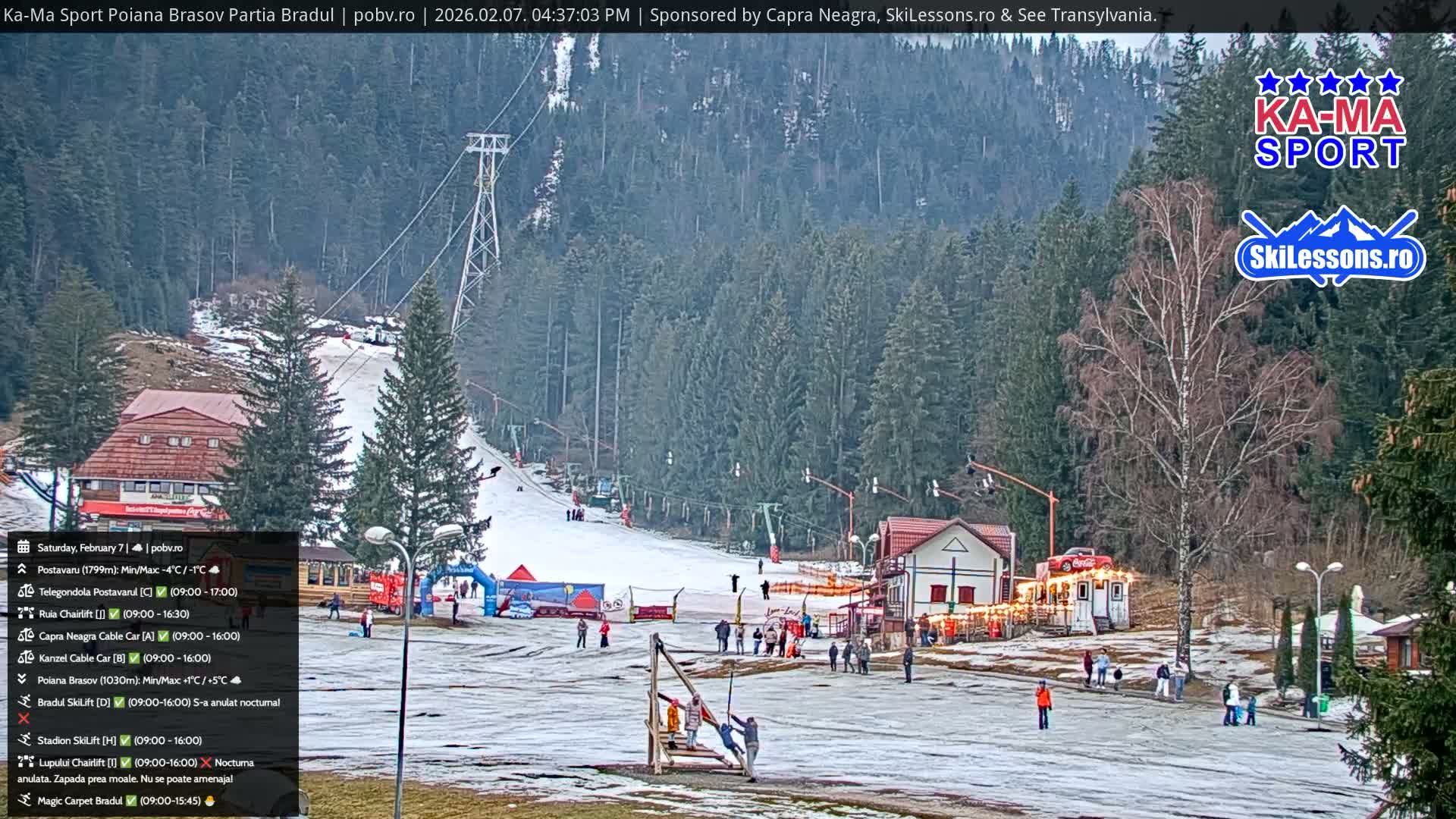Poiana Brasov Ka-Ma Sport Ski Center Live Cam - Poiana Brasov, Braşov, Romania 