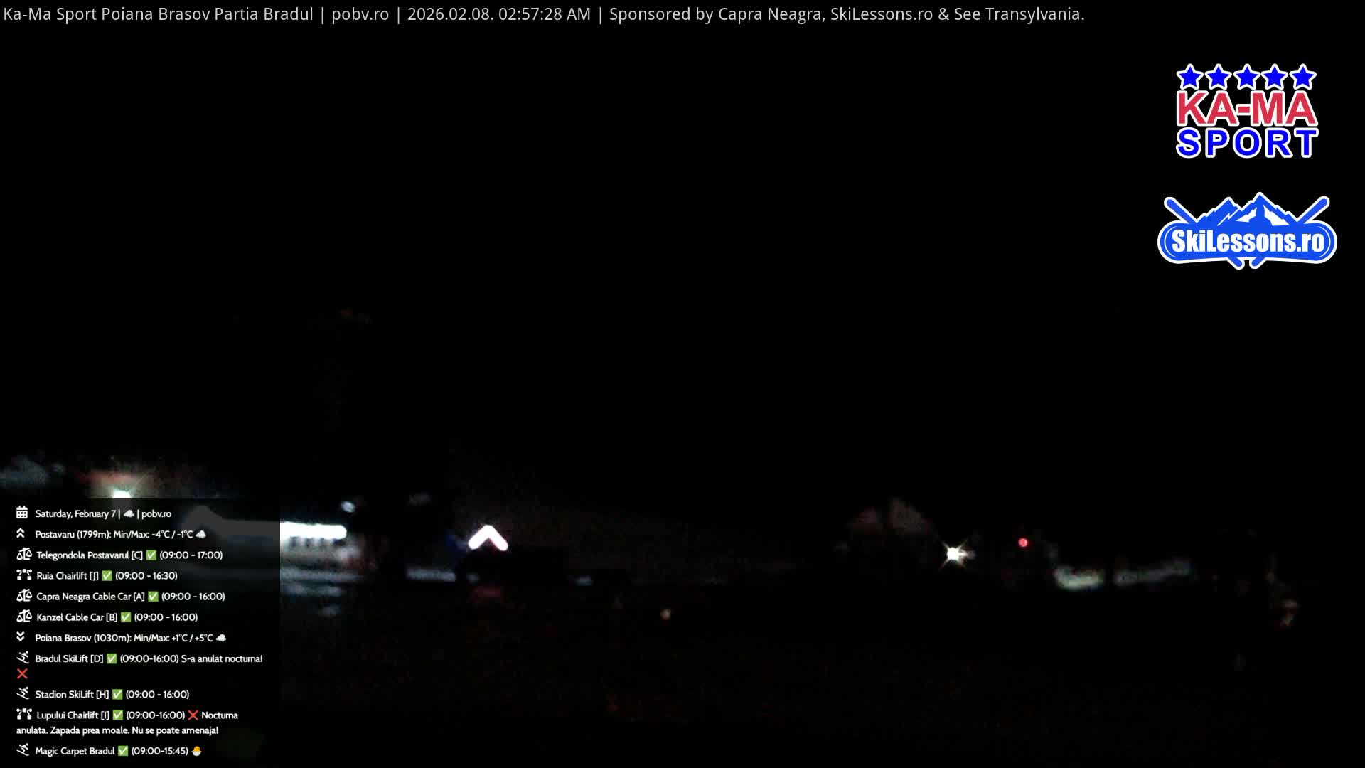 Poiana Brasov Ka-Ma Sport Ski Center Live Cam - Poiana Brasov, Braşov, Romania 
