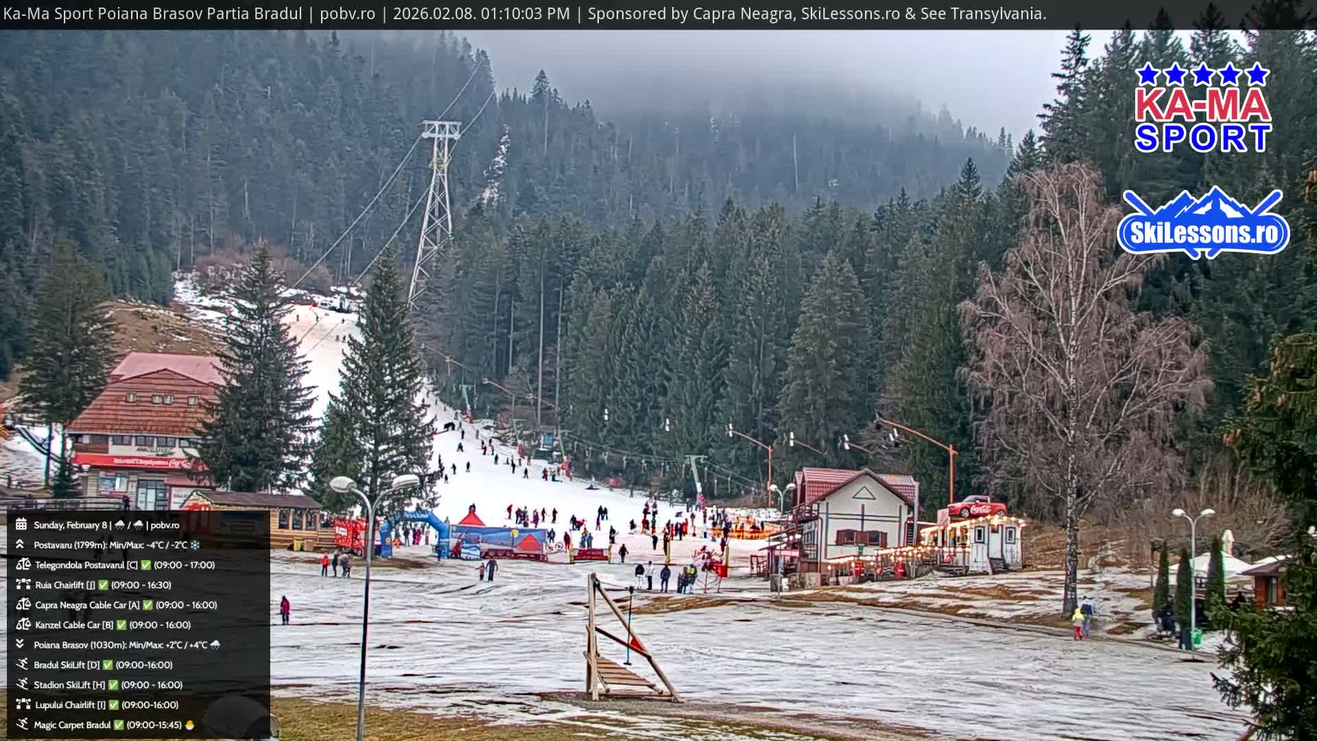 Poiana Brasov Ka-Ma Sport Ski Center Live Cam - Poiana Brasov, Braşov, Romania 