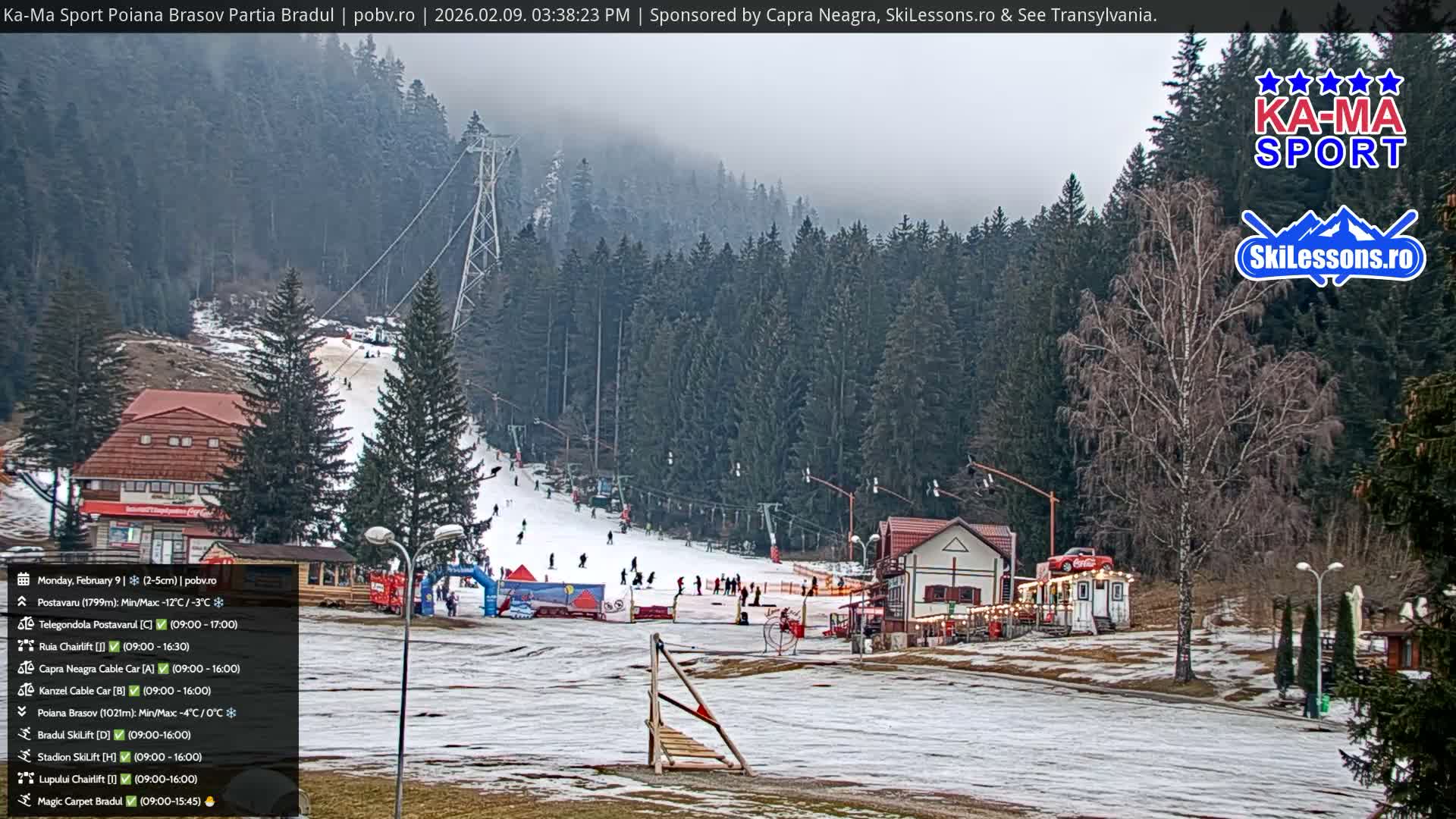 Poiana Brasov Ka-Ma Sport Ski Center Live Cam - Poiana Brasov, Braşov, Romania 