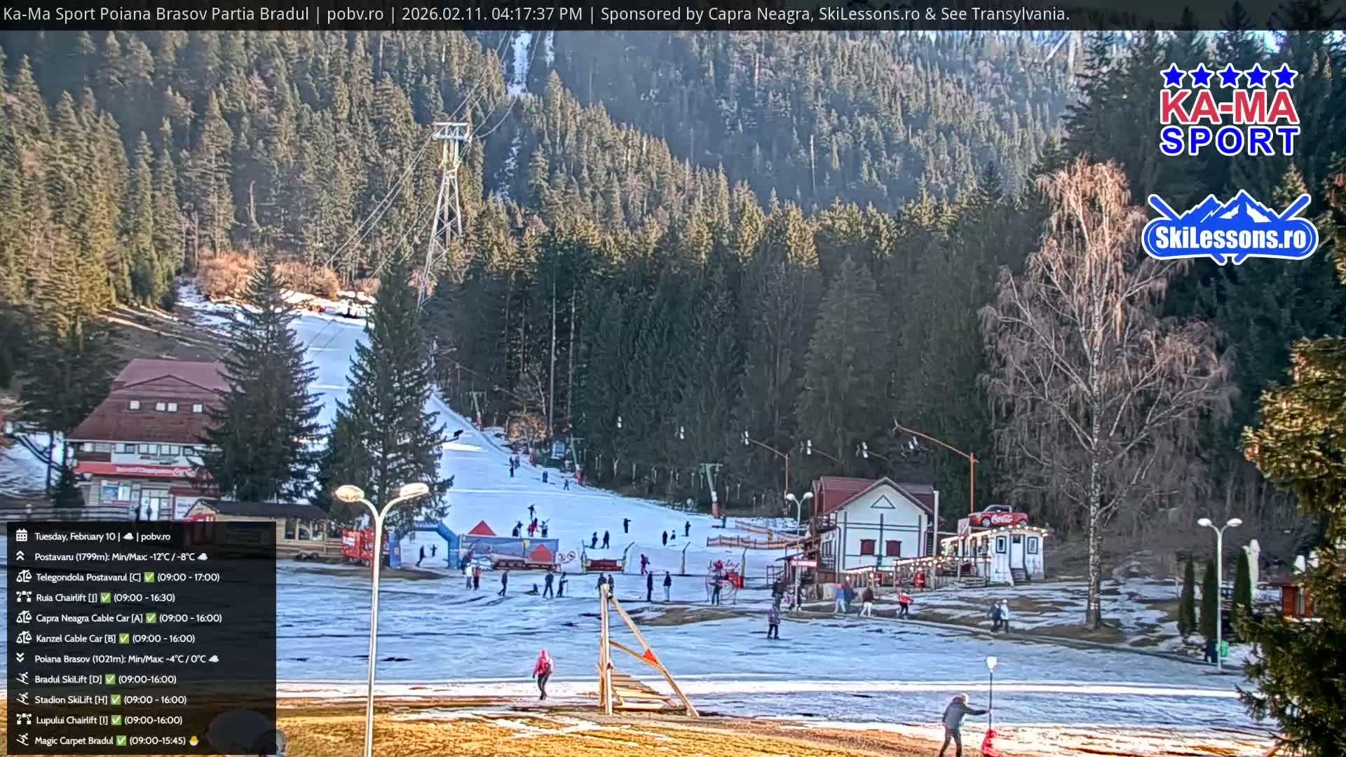 Poiana Brasov Ka-Ma Sport Ski Center Live Cam - Poiana Brasov, Braşov, Romania 