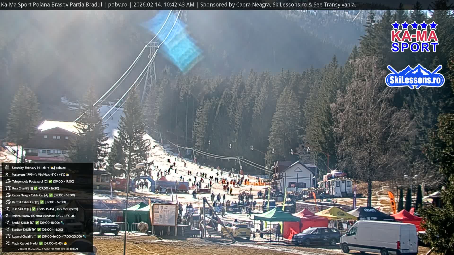 Poiana Brasov Ka-Ma Sport Ski Center Live Cam - Poiana Brasov, Braşov, Romania 