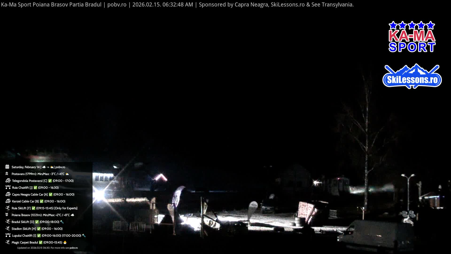 Poiana Brasov Ka-Ma Sport Ski Center Live Cam - Poiana Brasov, Braşov, Romania 