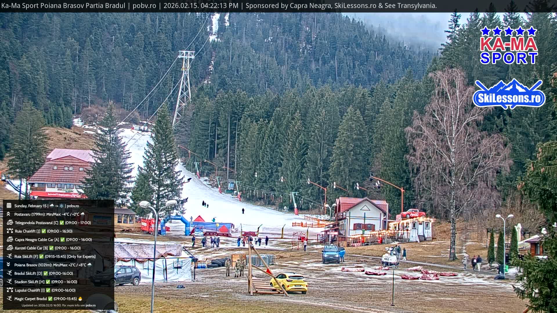 Poiana Brasov Ka-Ma Sport Ski Center Live Cam - Poiana Brasov, Braşov, Romania 