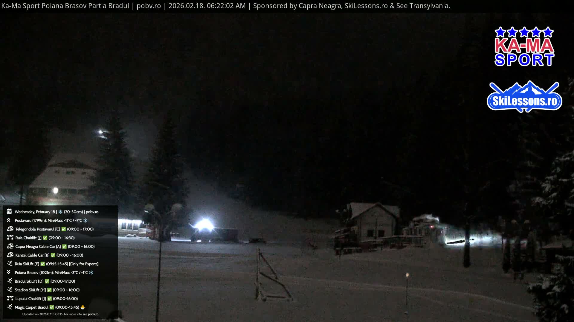 Poiana Brasov Ka-Ma Sport Ski Center Live Cam - Poiana Brasov, Braşov, Romania 