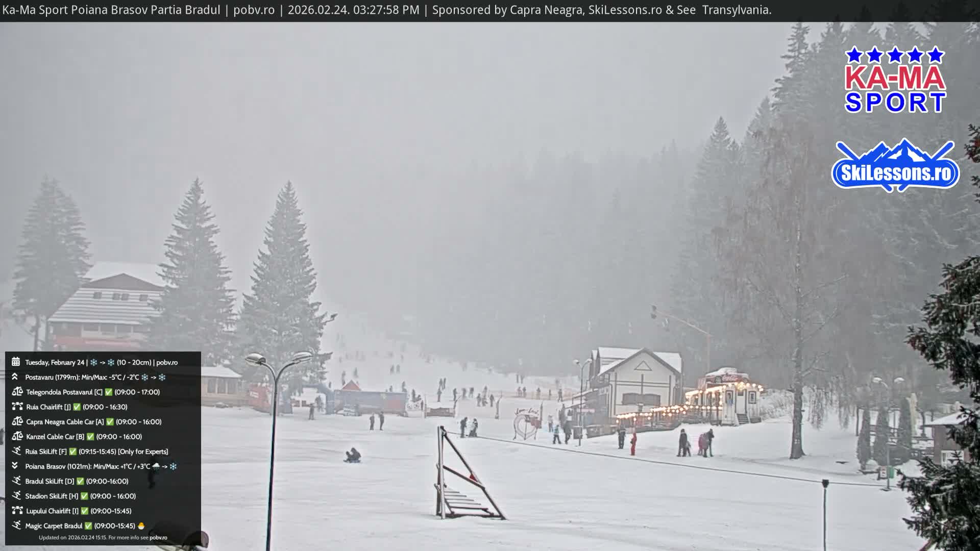 Poiana Brasov Ka-Ma Sport Ski Center Live Cam - Poiana Brasov, Braşov, Romania 