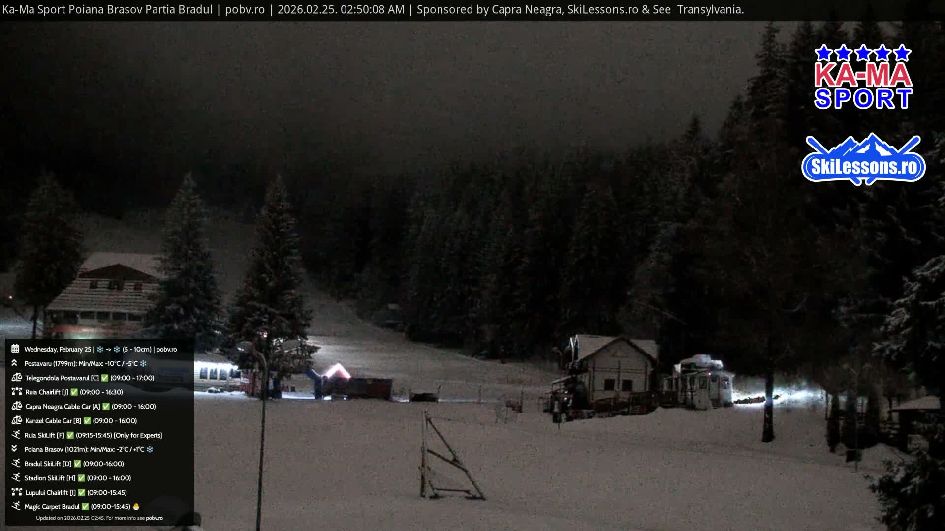 Poiana Brasov Ka-Ma Sport Ski Center Live Cam - Poiana Brasov, Braşov, Romania 