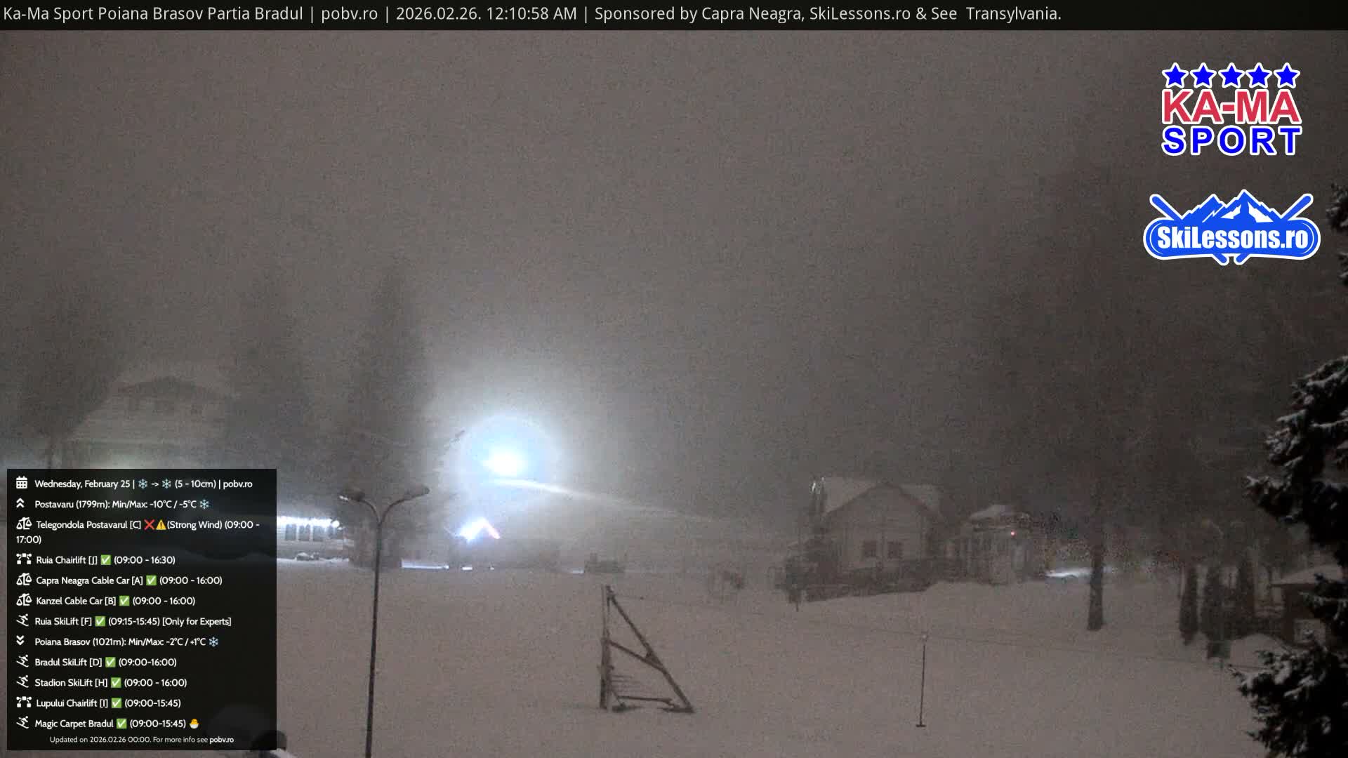 Poiana Brasov Ka-Ma Sport Ski Center Live Cam - Poiana Brasov, Braşov, Romania 