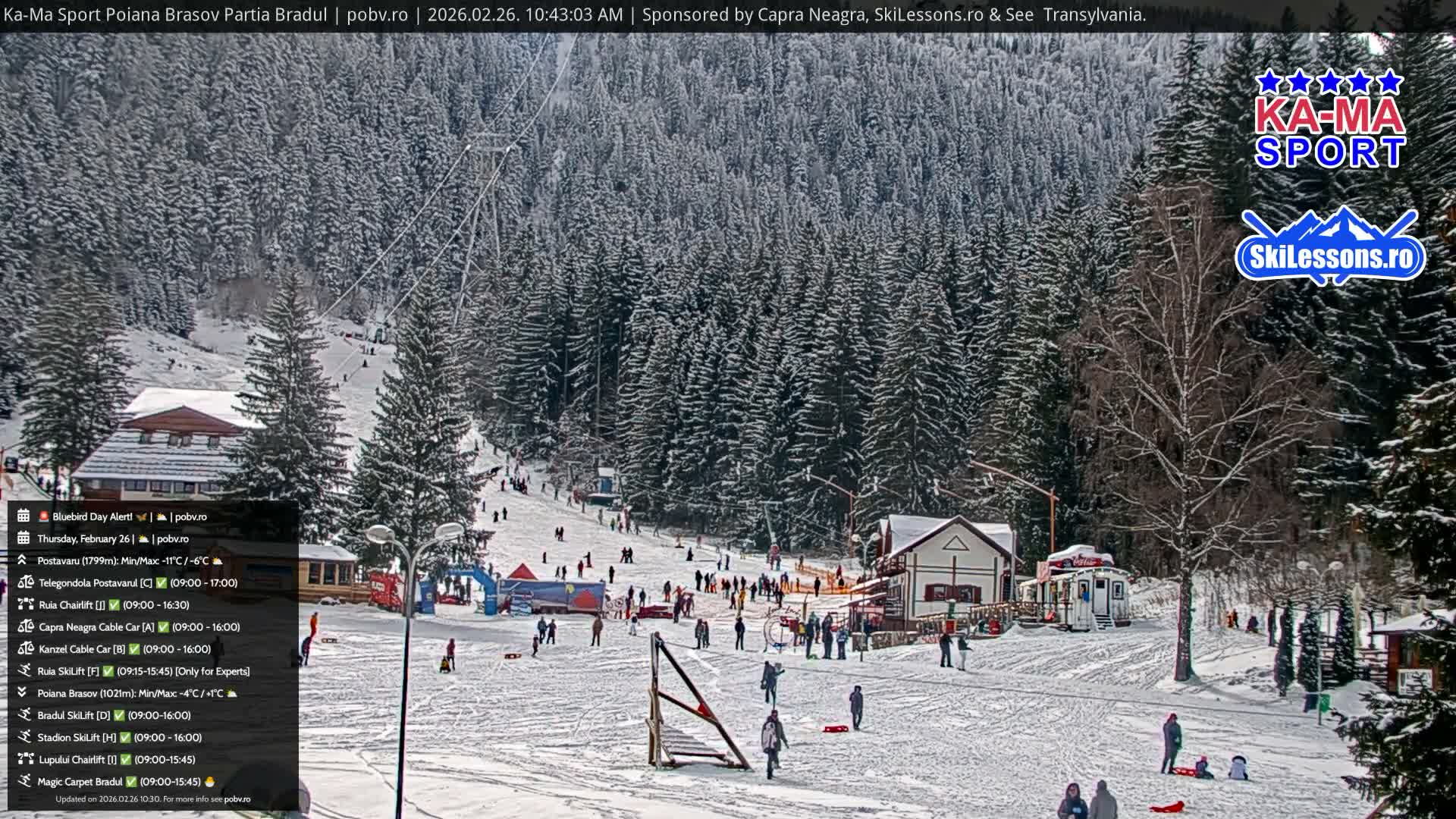 Poiana Brasov Ka-Ma Sport Ski Center Live Cam - Poiana Brasov, Braşov, Romania 