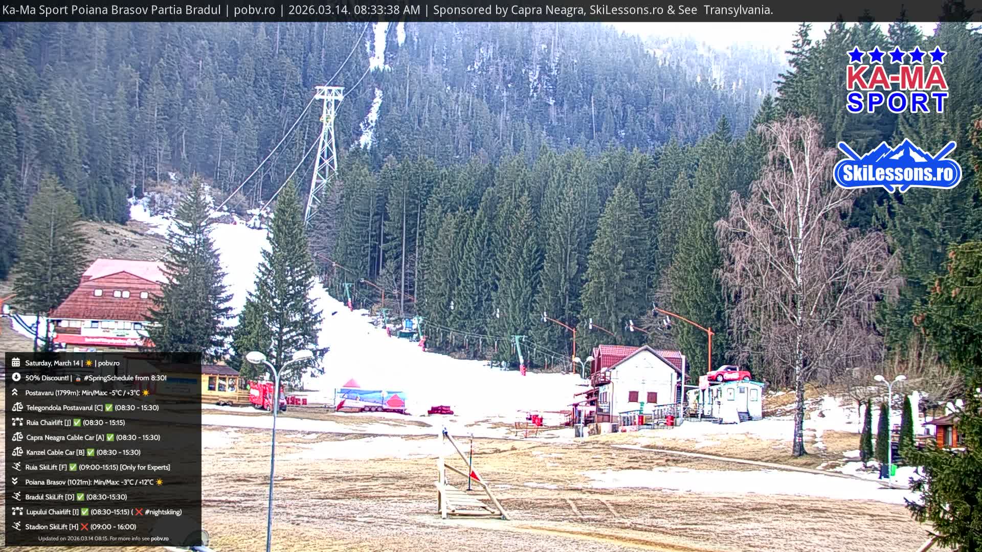 Poiana Brasov Ka-Ma Sport Ski Center Live Cam - Poiana Brasov, Braşov, Romania 