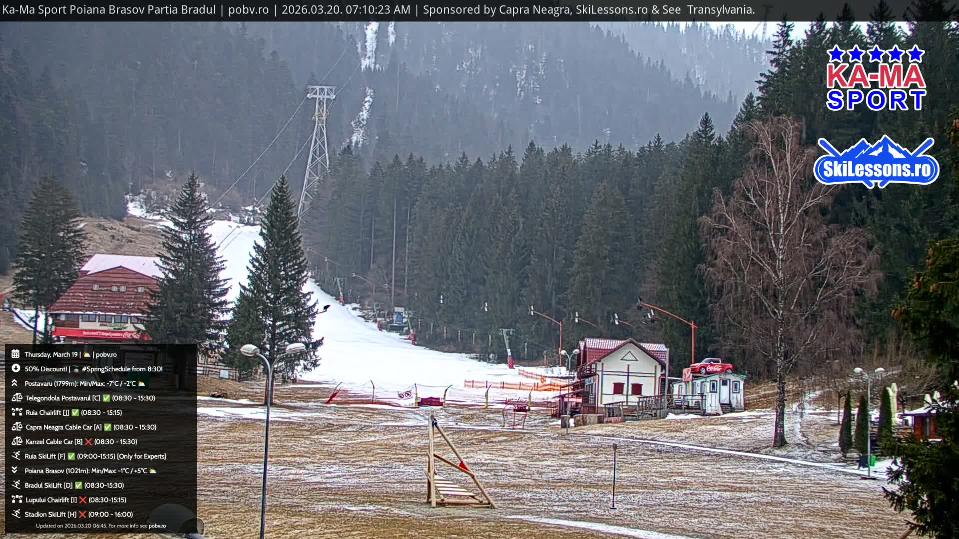 Poiana Brasov Ka-Ma Sport Ski Center Live Cam - Poiana Brasov, Braşov, Romania 