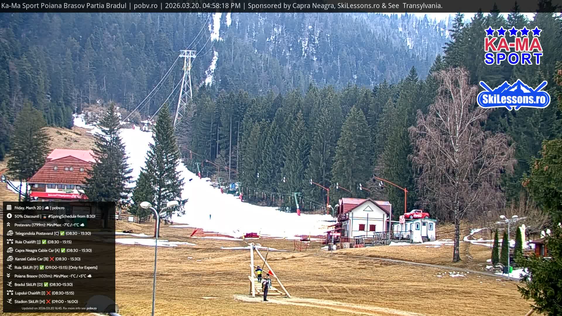 Poiana Brasov Ka-Ma Sport Ski Center Live Cam - Poiana Brasov, Braşov, Romania 
