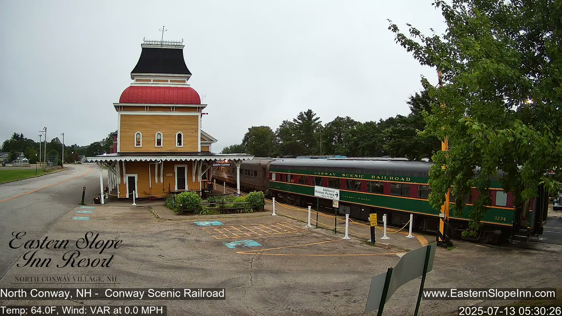 North  Conway, Conway Scenic Railroad Station Live Cam - Conway, Carroll, New Hampshire, USA