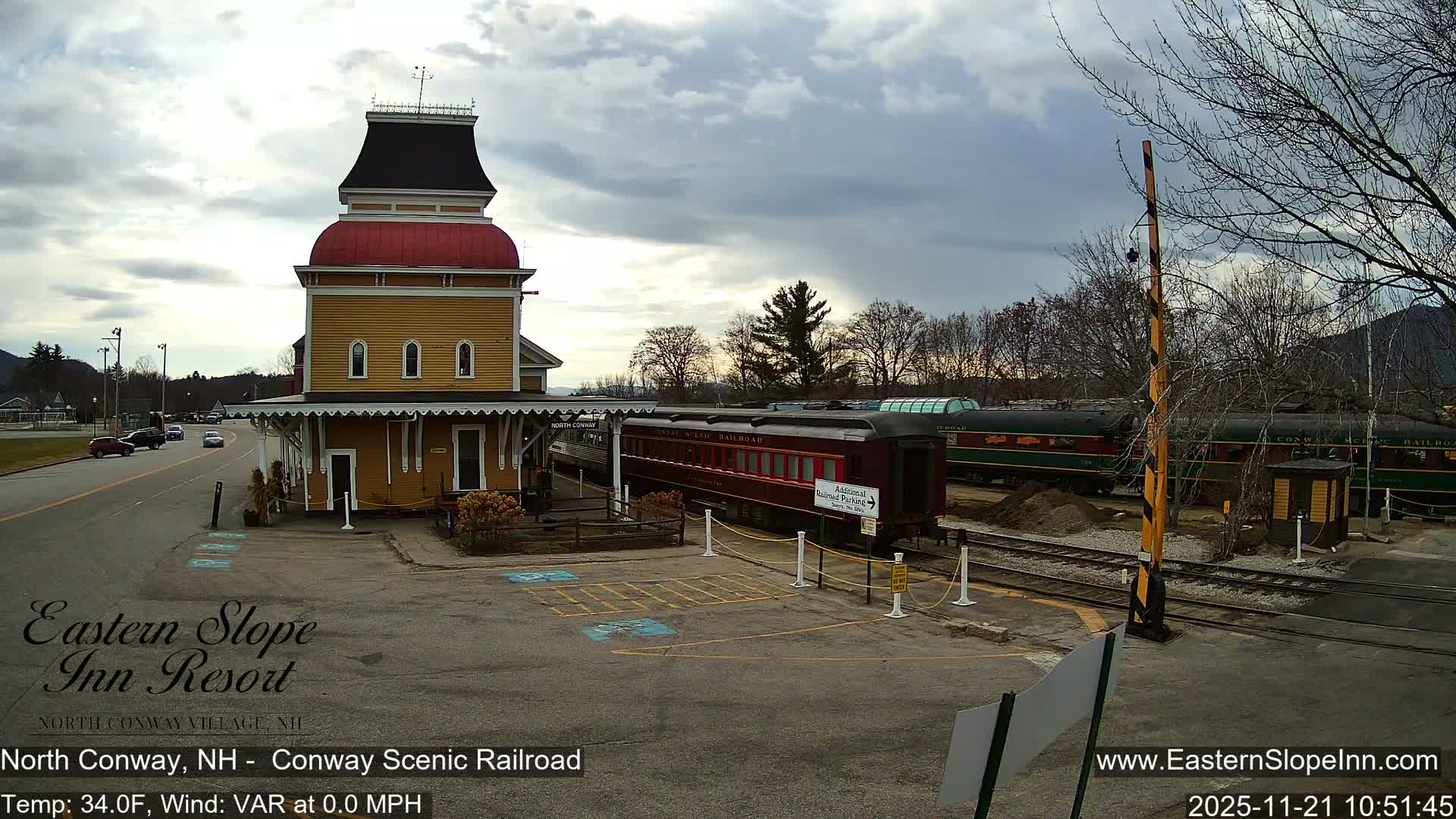North  Conway, Conway Scenic Railroad Station Live Cam - Conway, Carroll, New Hampshire, USA