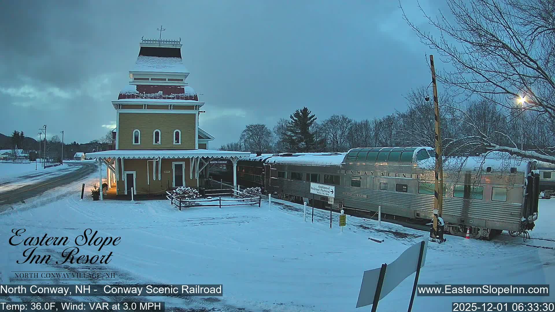North  Conway, Conway Scenic Railroad Station Live Cam - Conway, Carroll, New Hampshire, USA