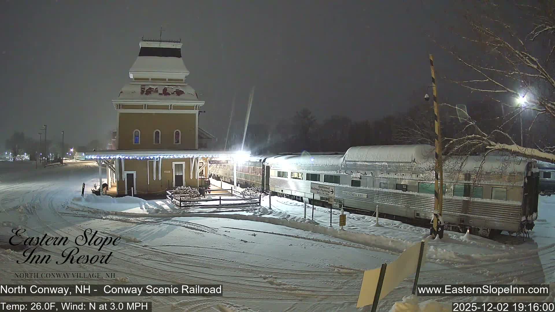 North  Conway, Conway Scenic Railroad Station Live Cam - Conway, Carroll, New Hampshire, USA