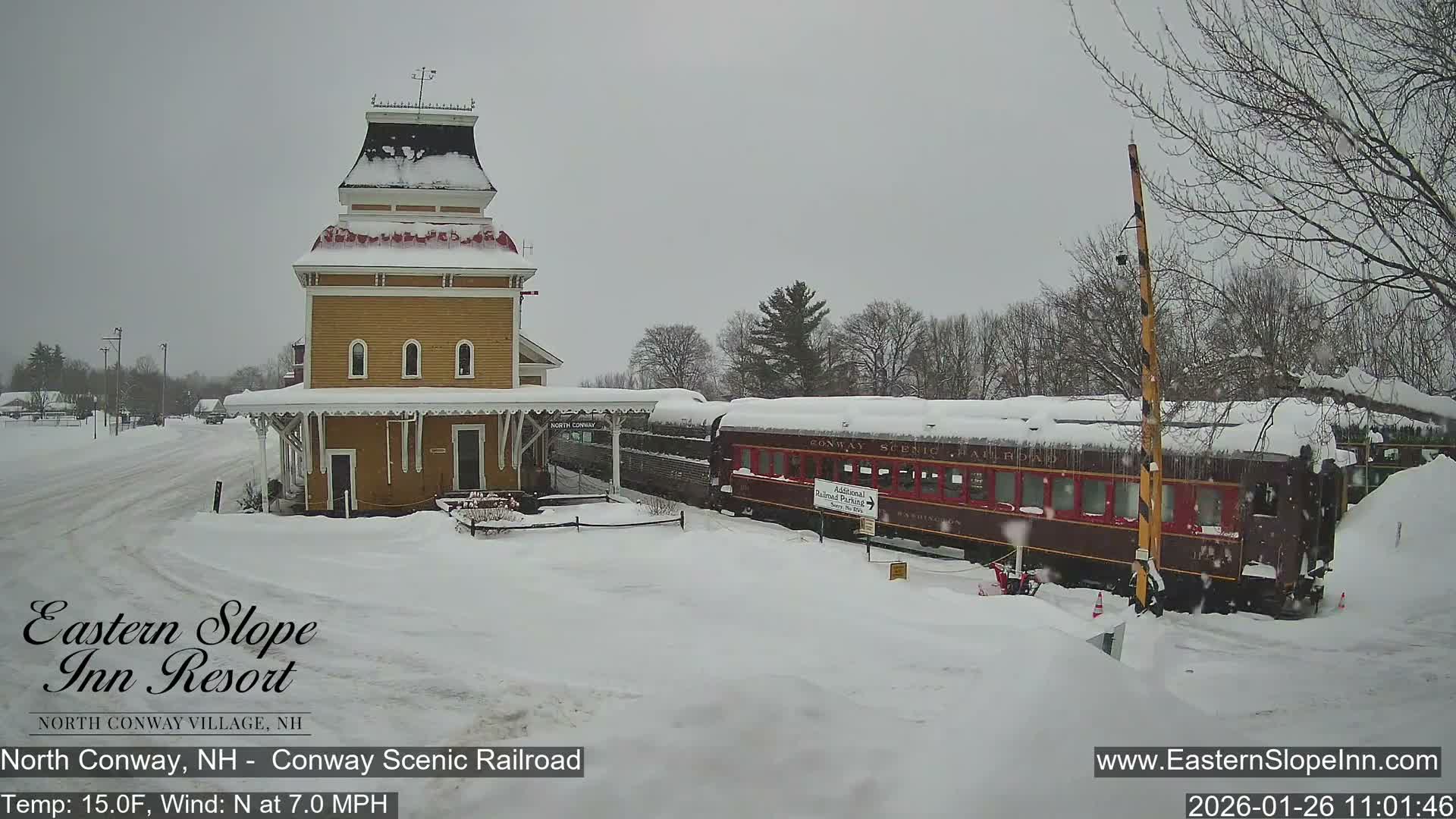 North  Conway, Conway Scenic Railroad Station Live Cam - Conway, Carroll, New Hampshire, USA