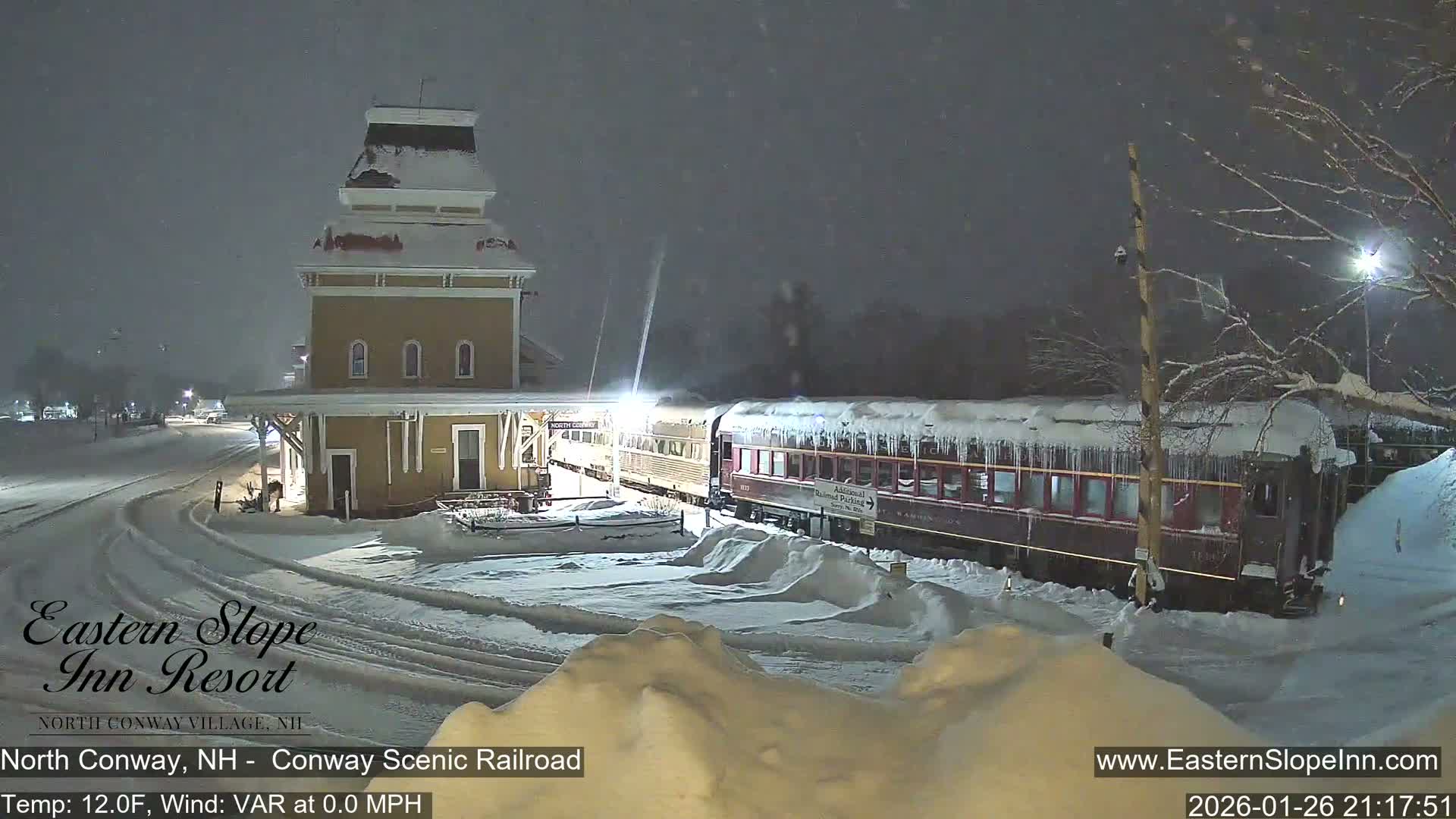 North  Conway, Conway Scenic Railroad Station Live Cam - Conway, Carroll, New Hampshire, USA
