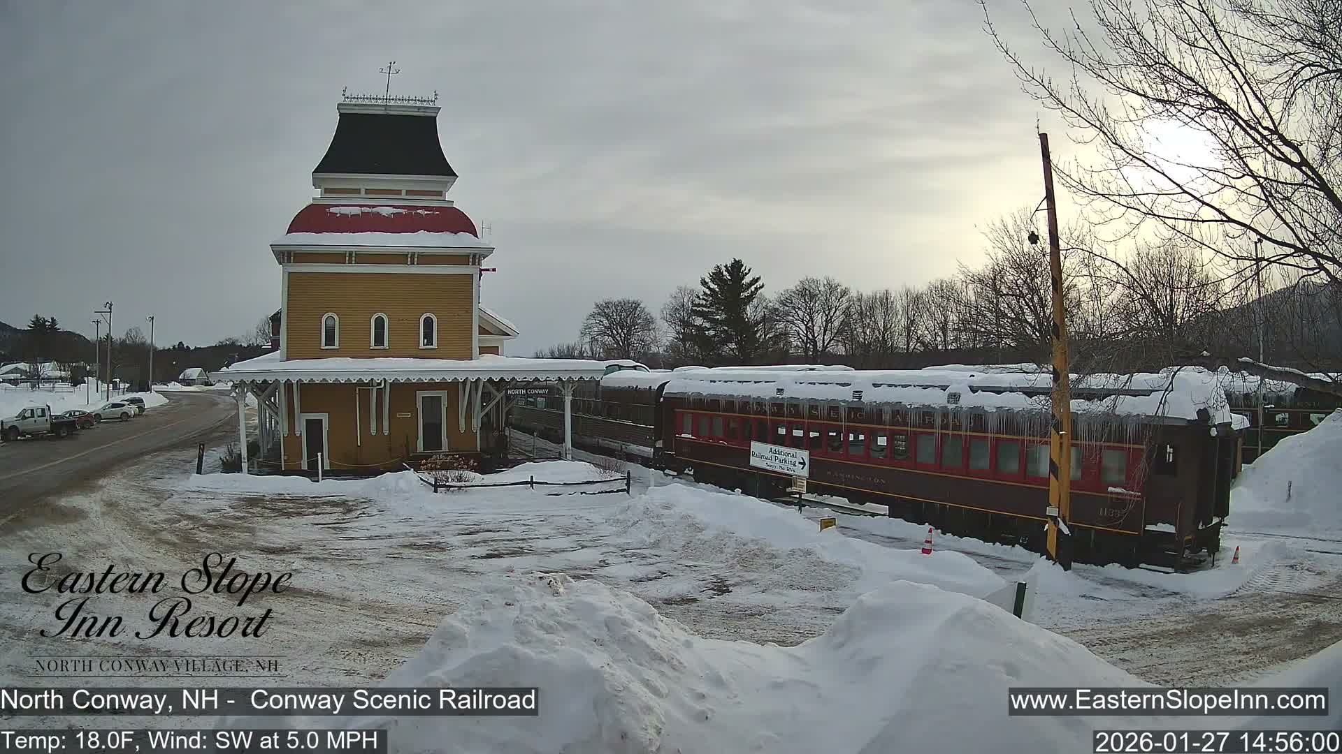 North  Conway, Conway Scenic Railroad Station Live Cam - Conway, Carroll, New Hampshire, USA