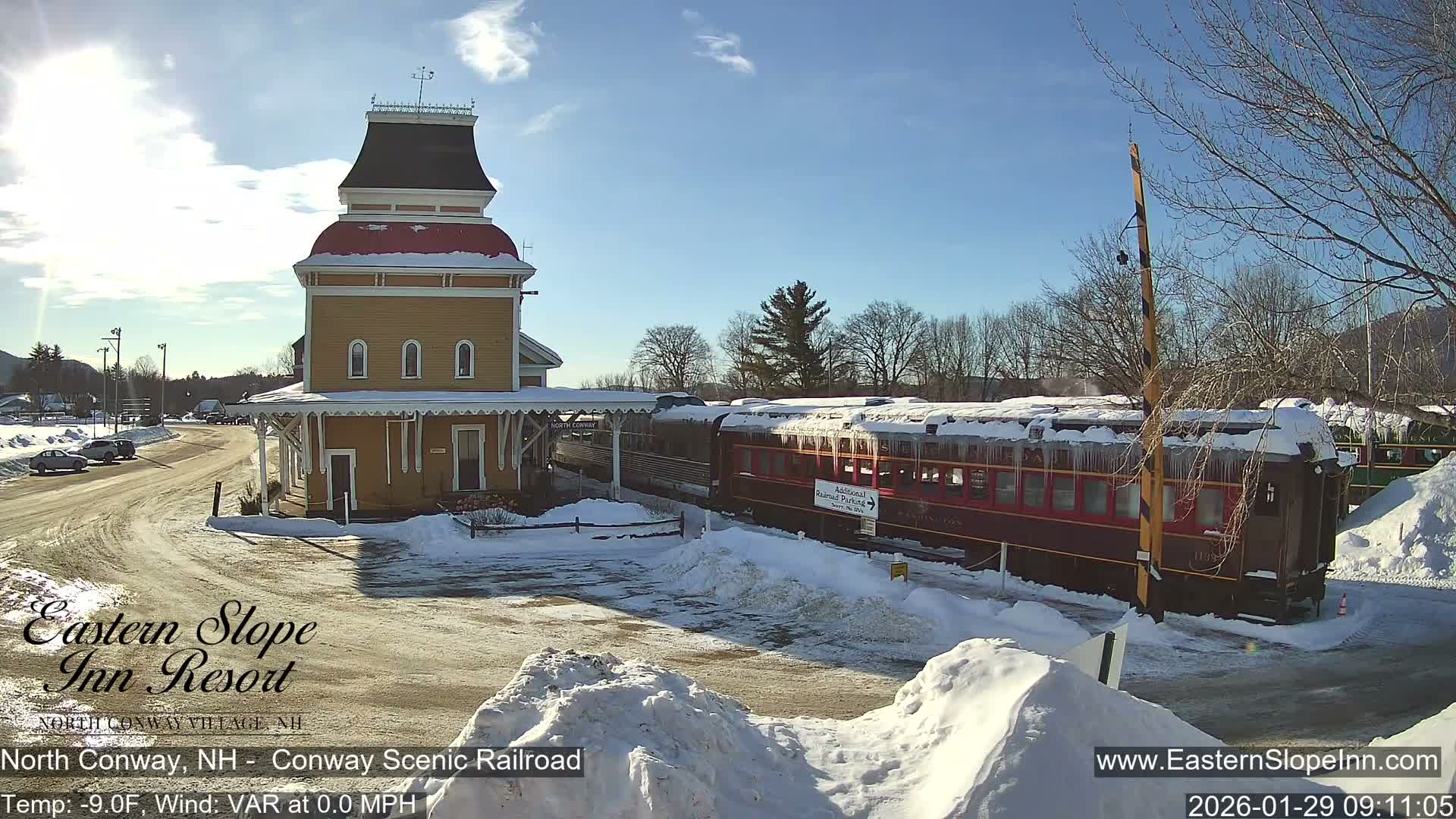 North  Conway, Conway Scenic Railroad Station Live Cam - Conway, Carroll, New Hampshire, USA
