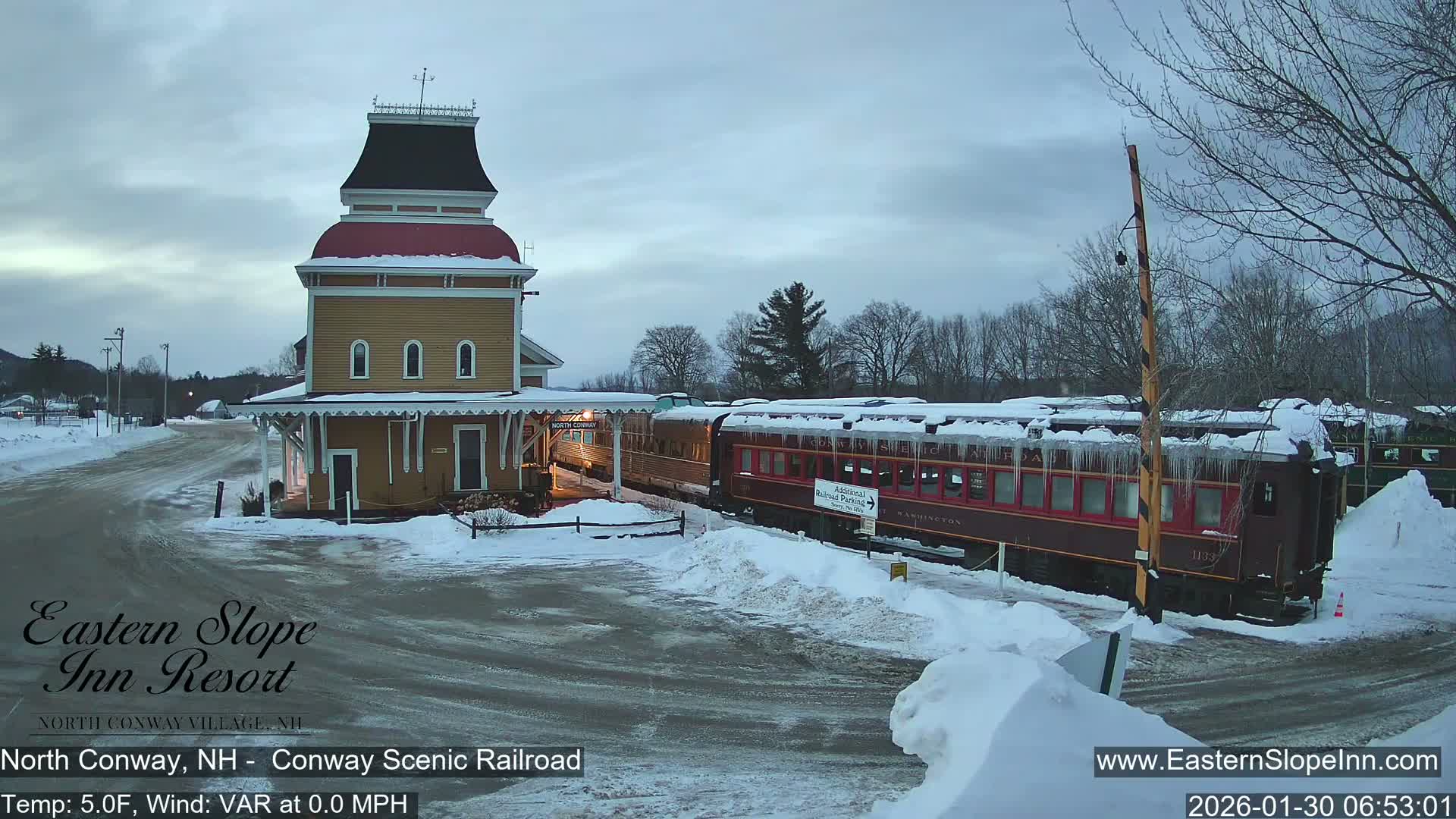 North  Conway, Conway Scenic Railroad Station Live Cam - Conway, Carroll, New Hampshire, USA
