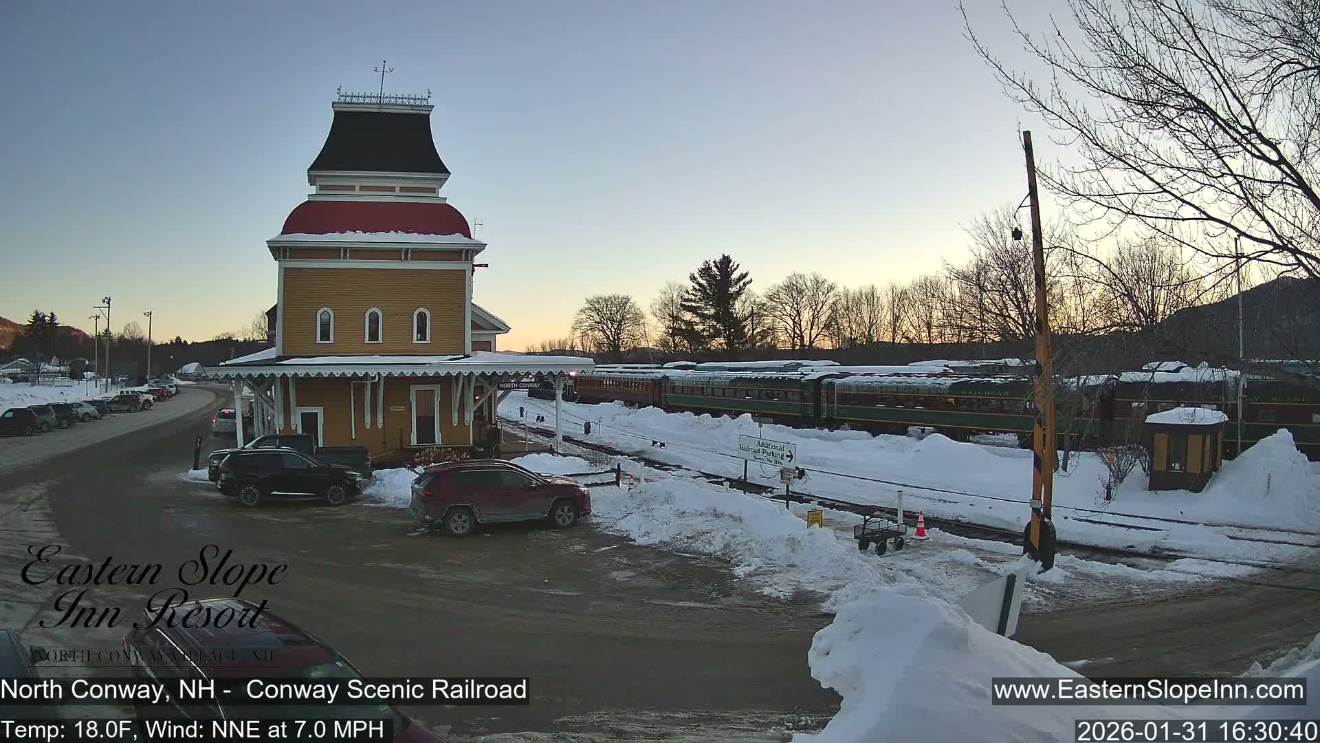 North  Conway, Conway Scenic Railroad Station Live Cam - Conway, Carroll, New Hampshire, USA