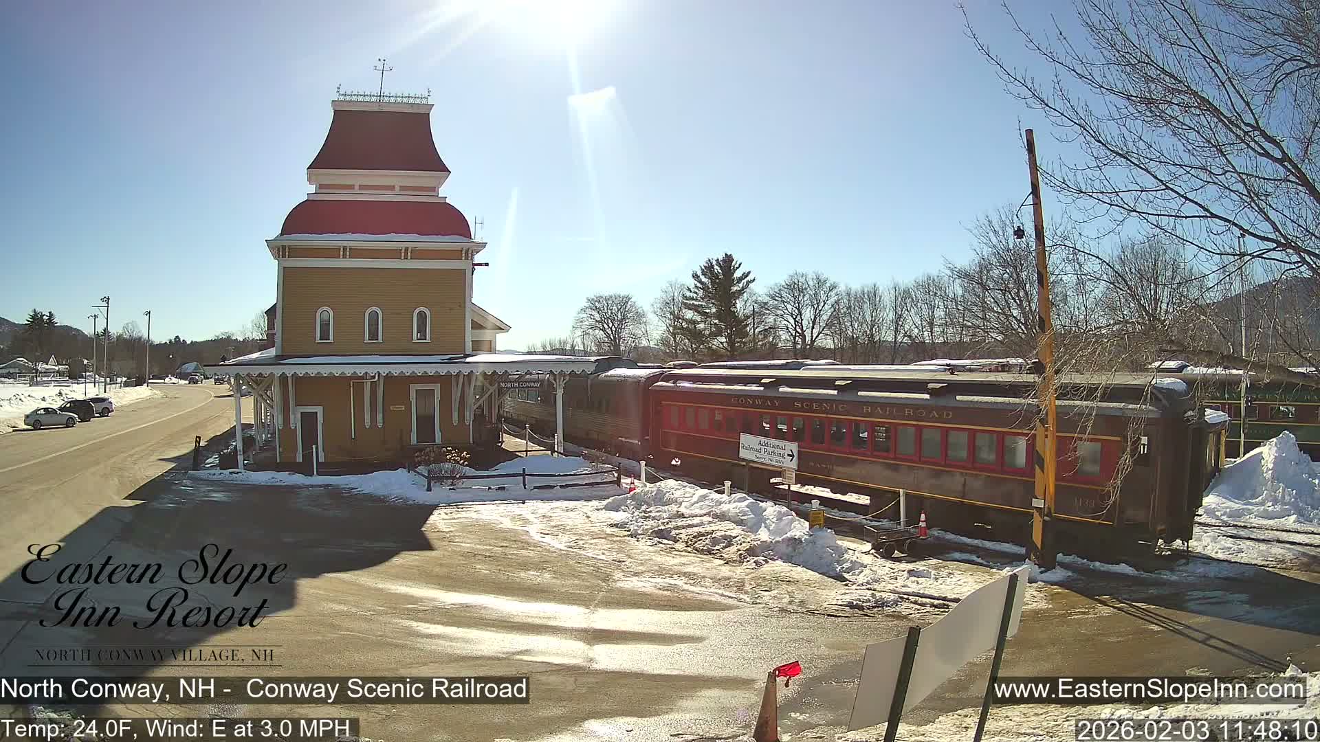 North  Conway, Conway Scenic Railroad Station Live Cam - Conway, Carroll, New Hampshire, USA