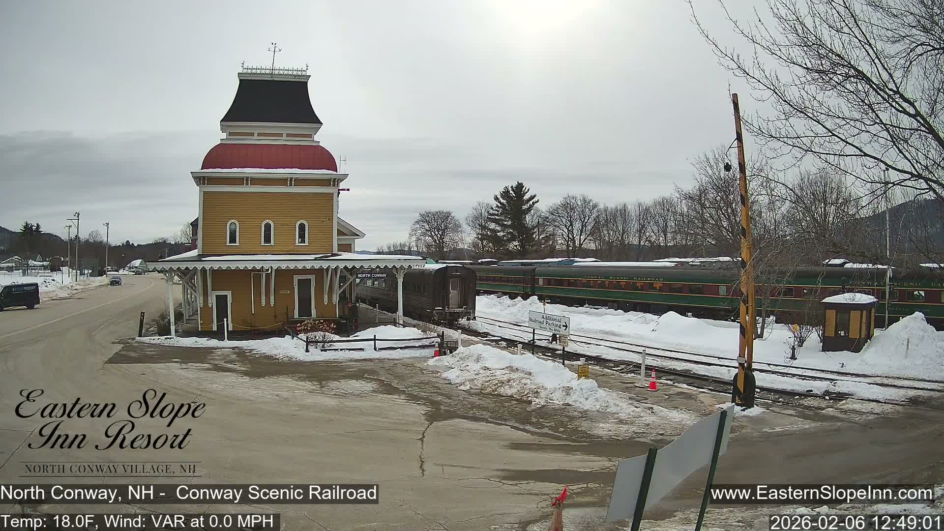 North  Conway, Conway Scenic Railroad Station Live Cam - Conway, Carroll, New Hampshire, USA