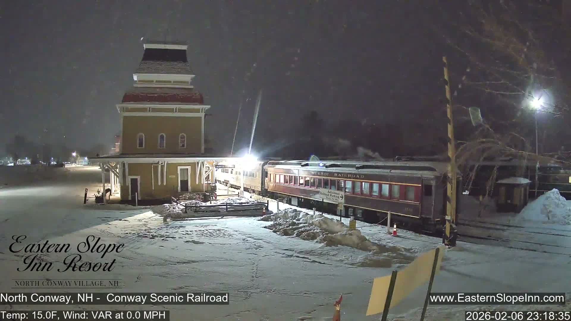 North  Conway, Conway Scenic Railroad Station Live Cam - Conway, Carroll, New Hampshire, USA