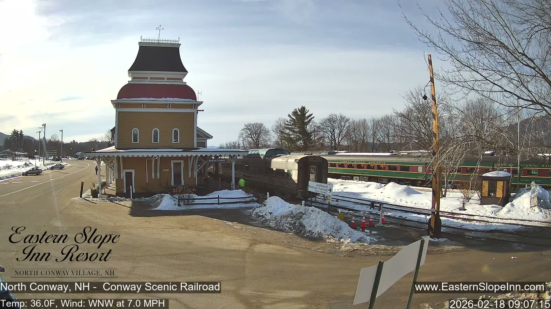 North  Conway, Conway Scenic Railroad Station Live Cam - Conway, Carroll, New Hampshire, USA