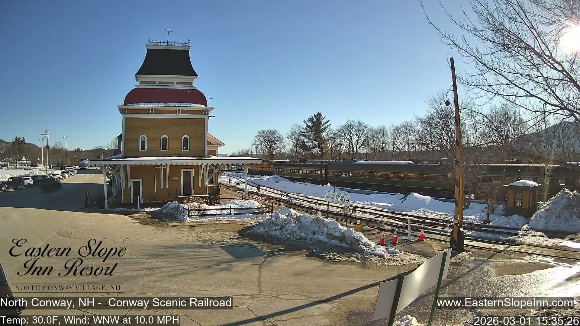 North  Conway, Conway Scenic Railroad Station Live Cam - Conway, Carroll, New Hampshire, USA