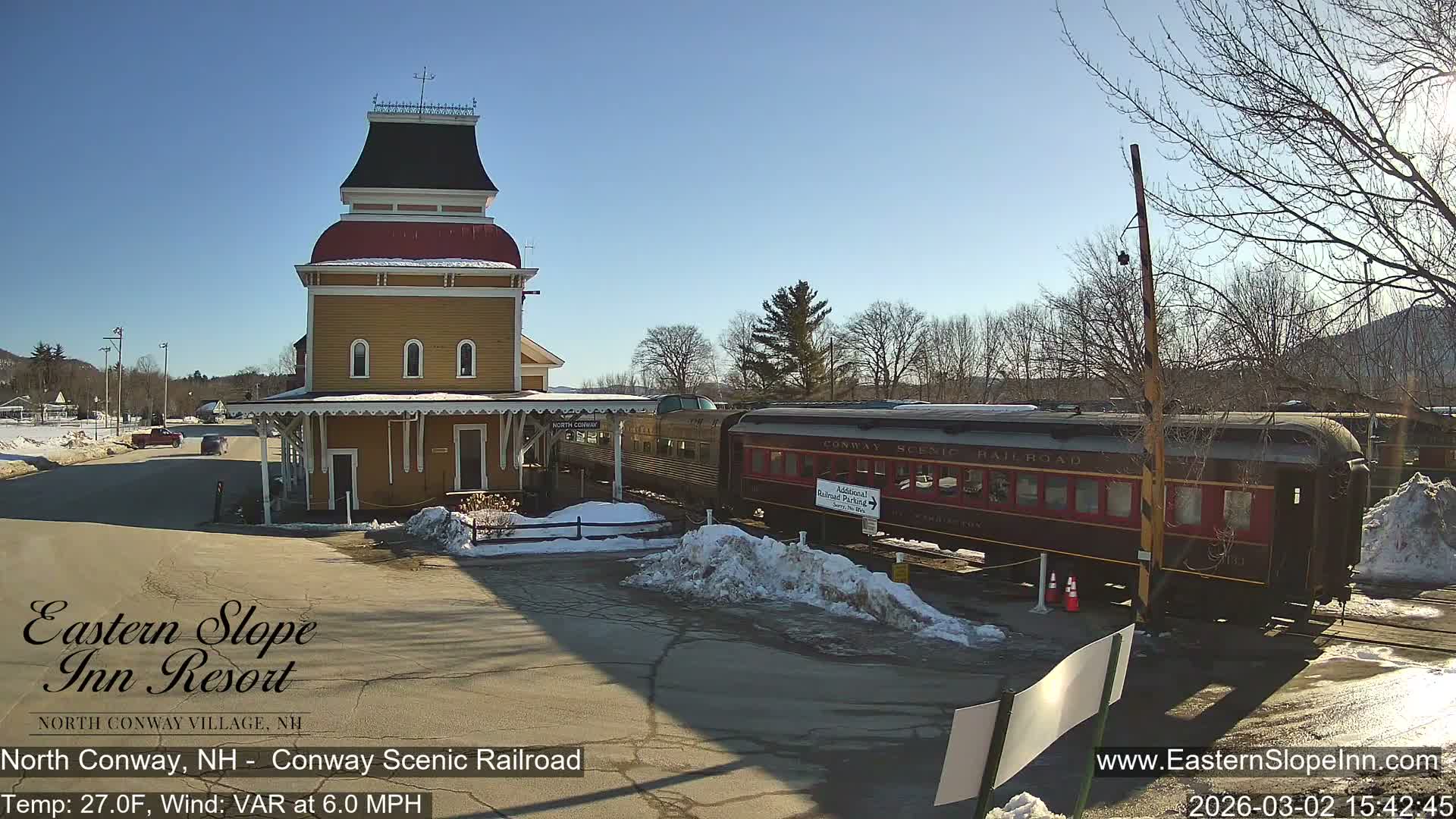 North  Conway, Conway Scenic Railroad Station Live Cam - Conway, Carroll, New Hampshire, USA