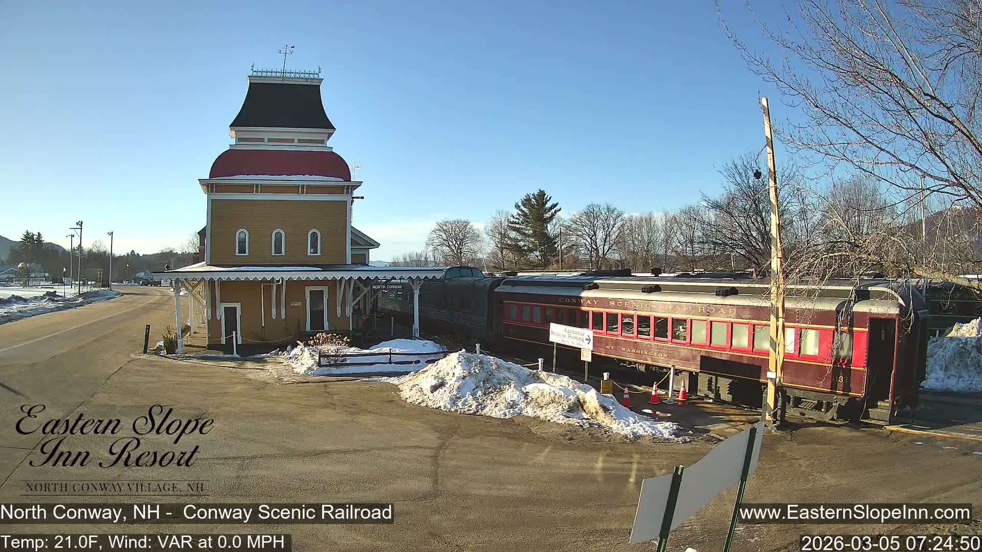 North  Conway, Conway Scenic Railroad Station Live Cam - Conway, Carroll, New Hampshire, USA