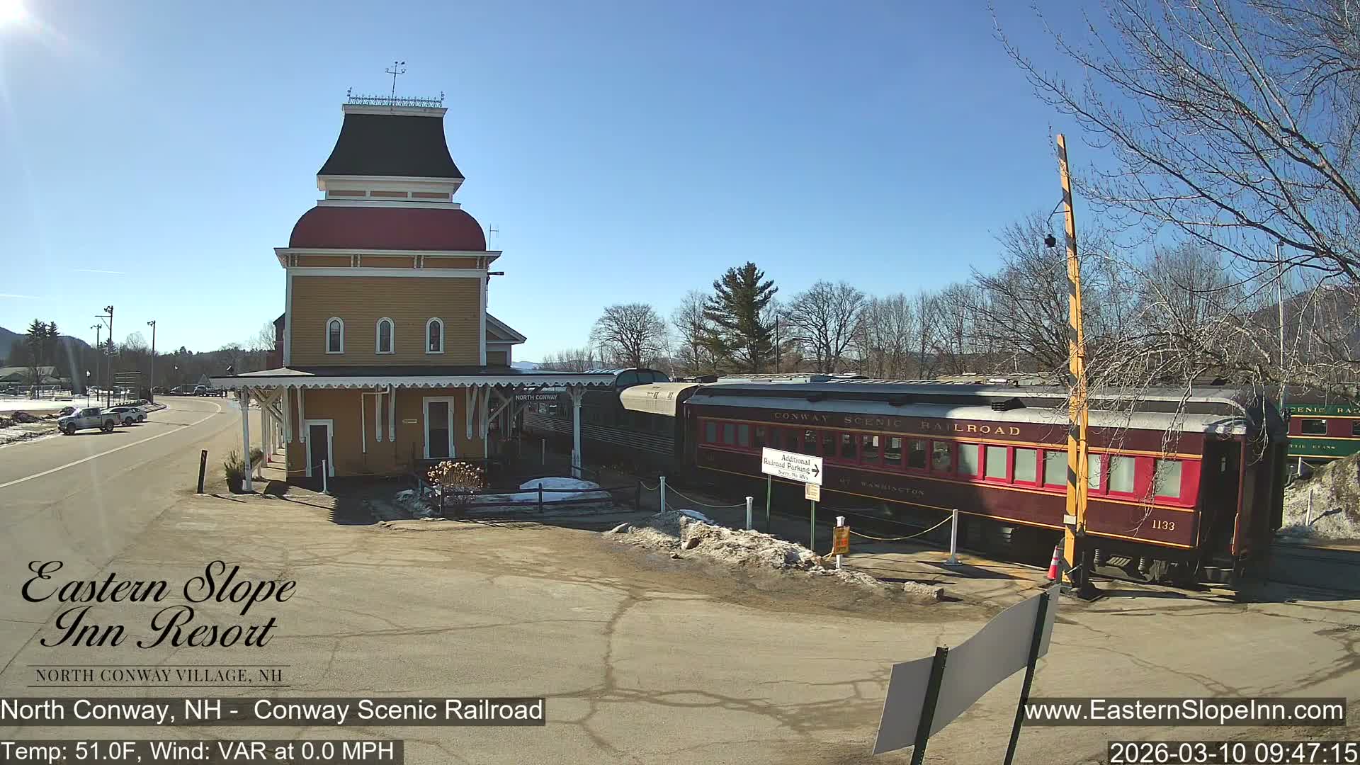 North  Conway, Conway Scenic Railroad Station Live Cam - Conway, Carroll, New Hampshire, USA