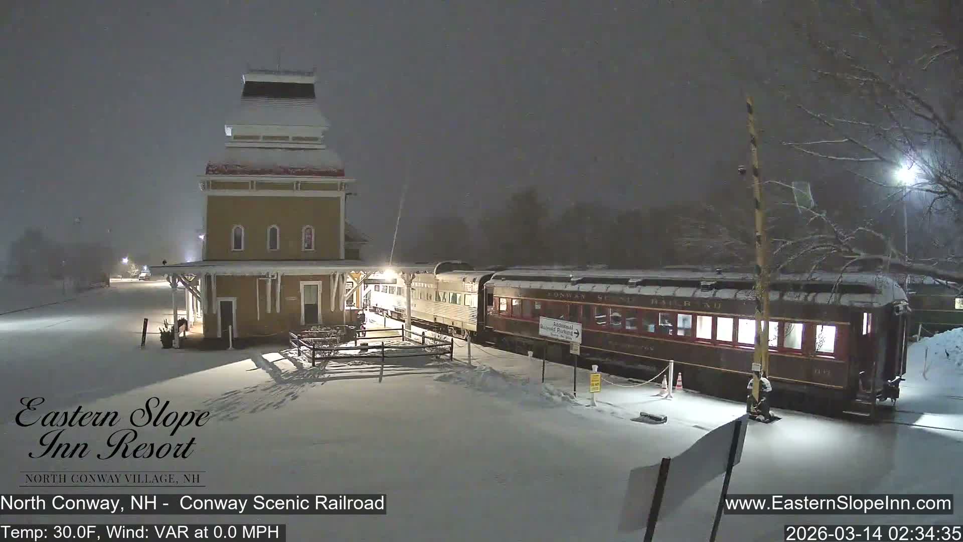 North  Conway, Conway Scenic Railroad Station Live Cam - Conway, Carroll, New Hampshire, USA