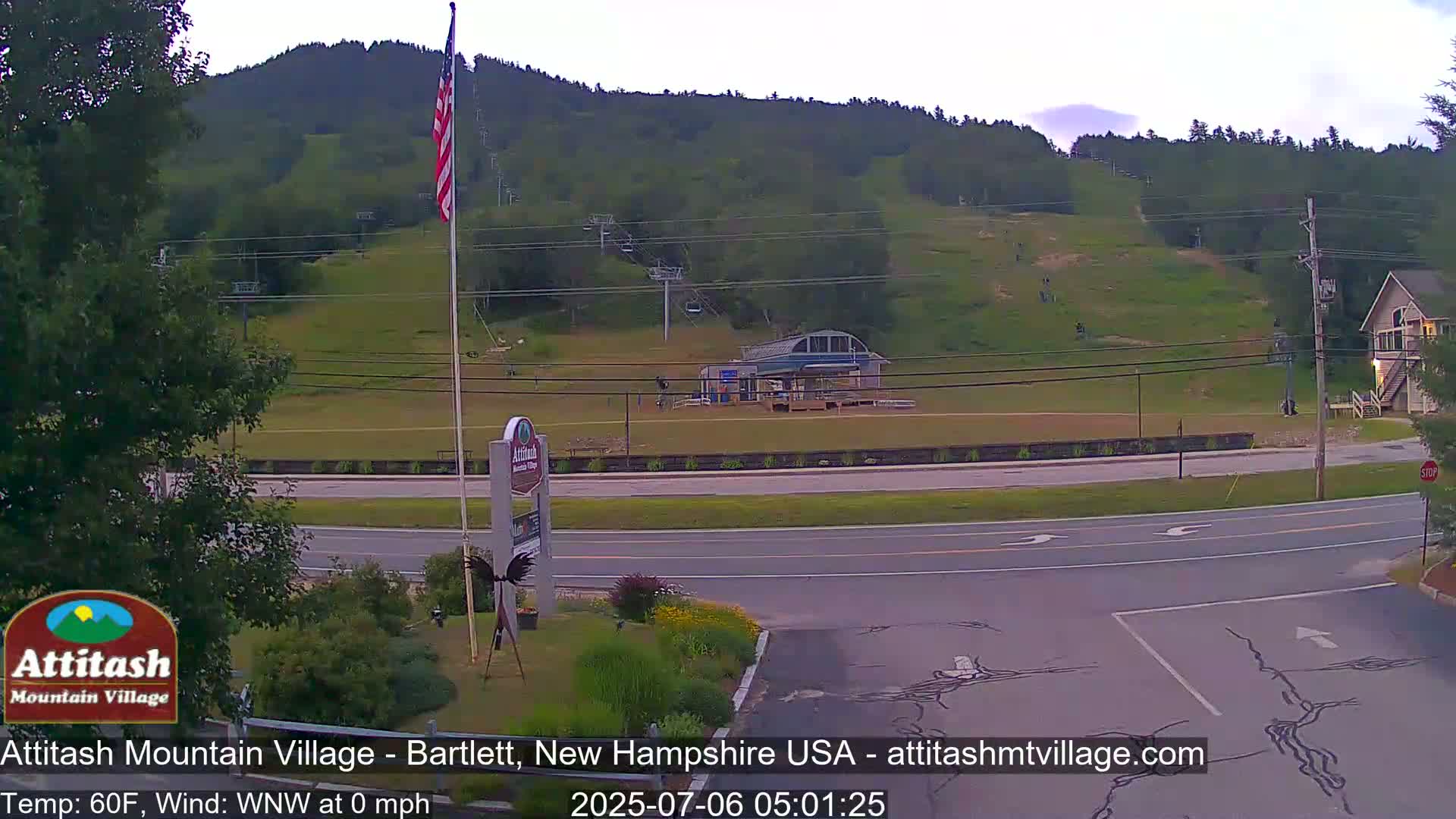 Attitash Mountain Village & Ski Slopes Live Cam - Bartlett, Carroll, New Hampshire, USA